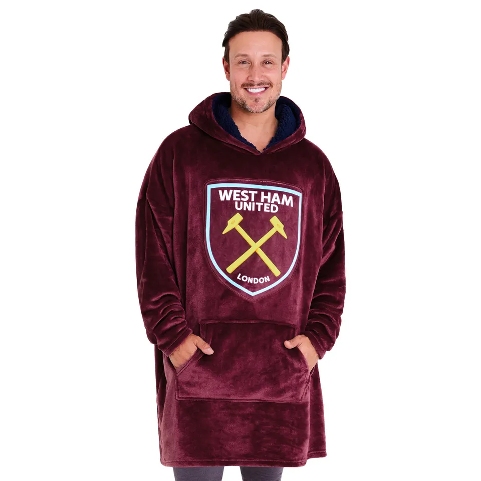west-ham-plaid-sweat-capuche-polaire-oversize-homme image 1