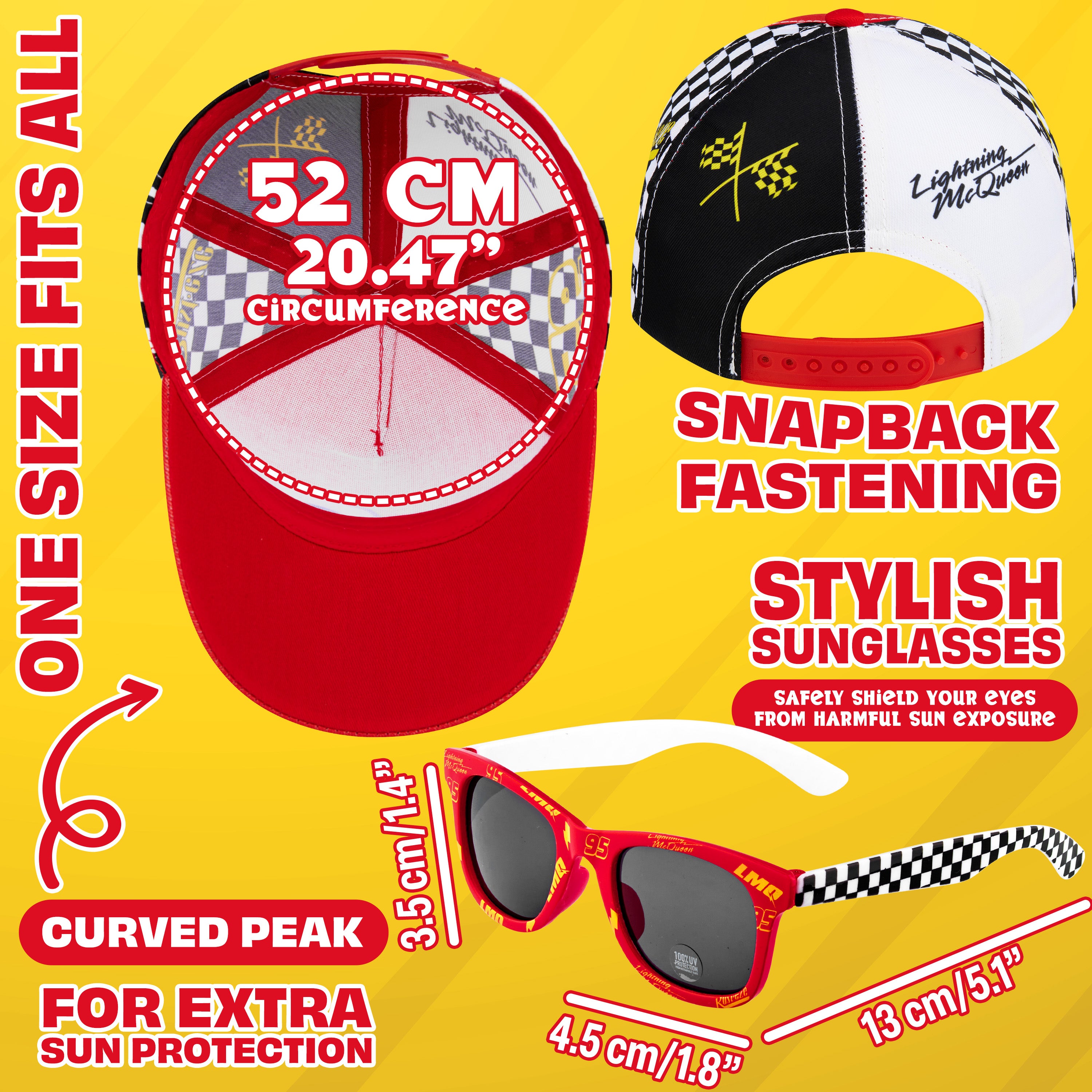 cars-flash-mcqueen-casquette-lunettes-soleil-enfant-uv400 image 6