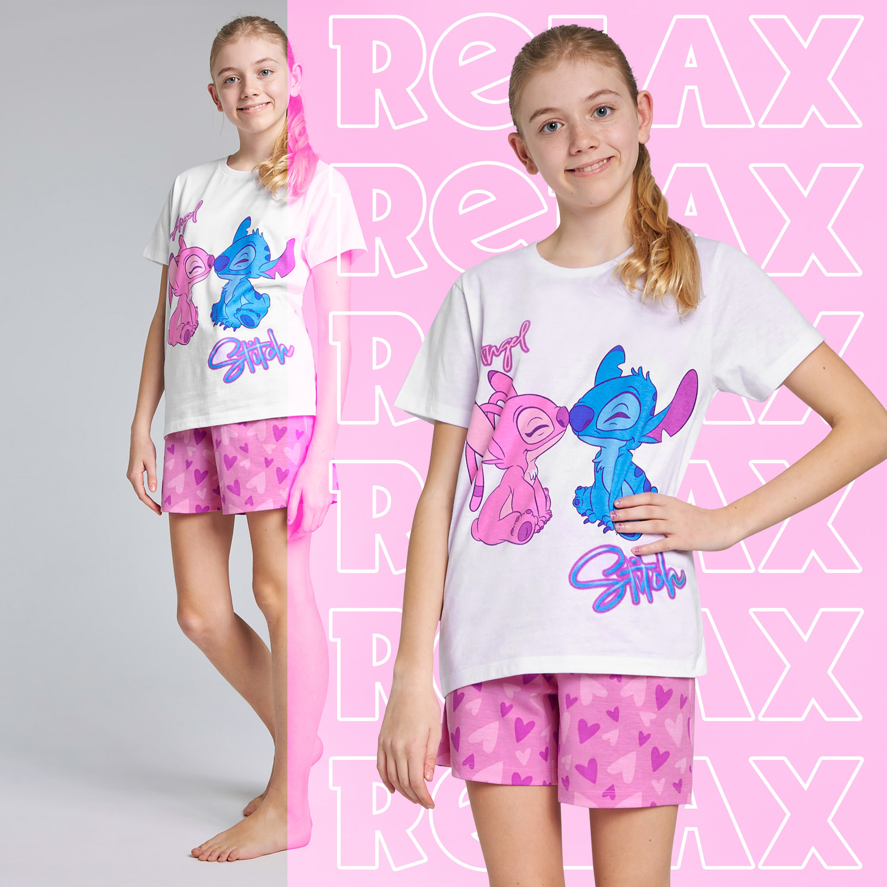 get-trend-girls-disney-stitch-pyjama-court-fille-2-pi-ces-respirant image 5