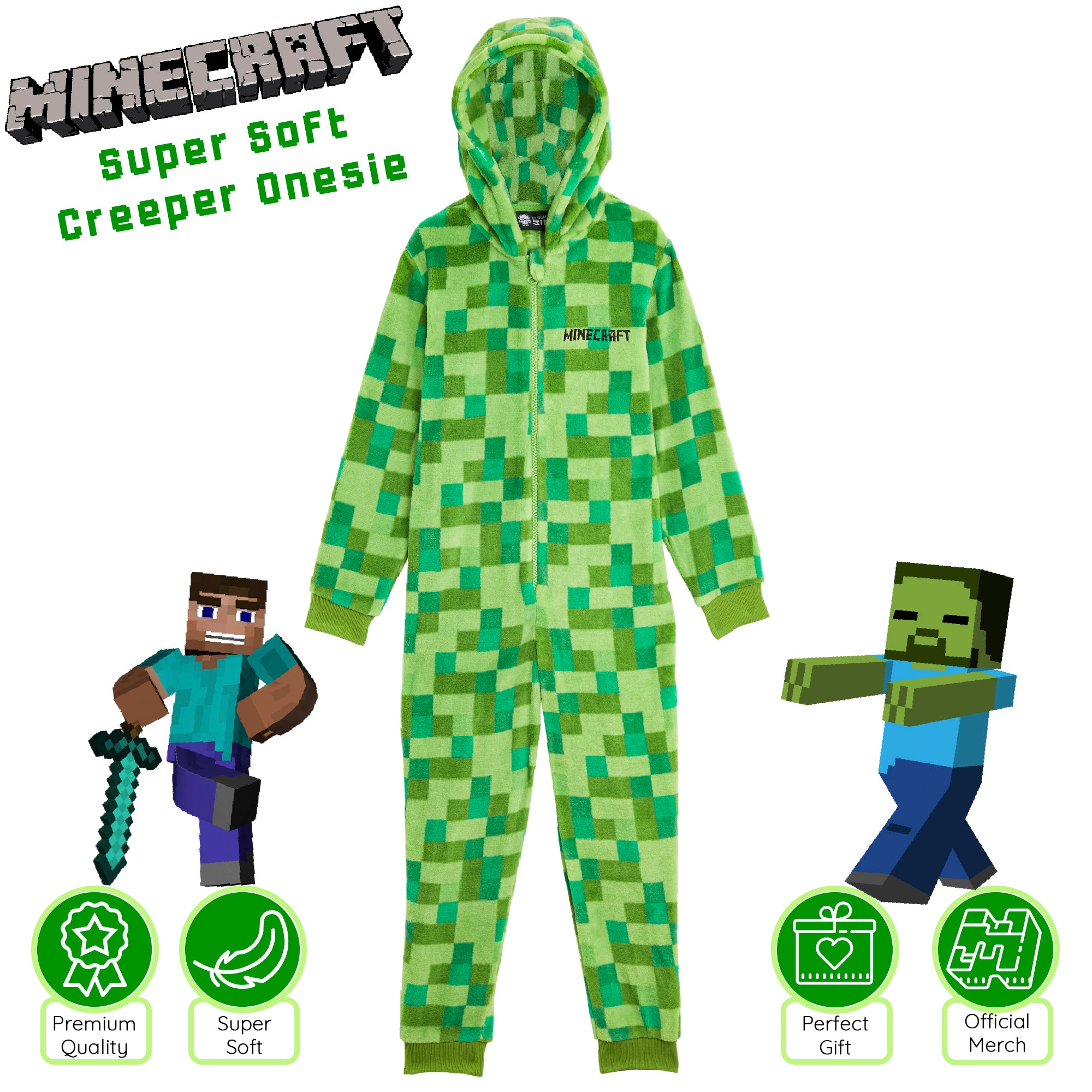 minecraft-combinaison-pyjama-polaire-gar-on-capuche-gamer-chaud image 3