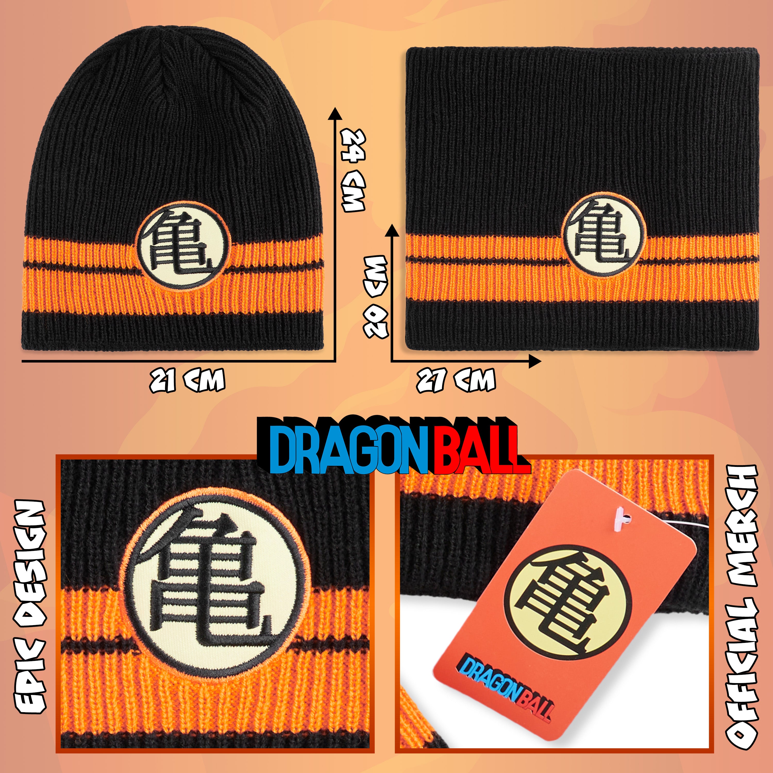 dragon-ball-z-bonnet-snood-homme-ensemble-hiver-2-pi-ces image 2