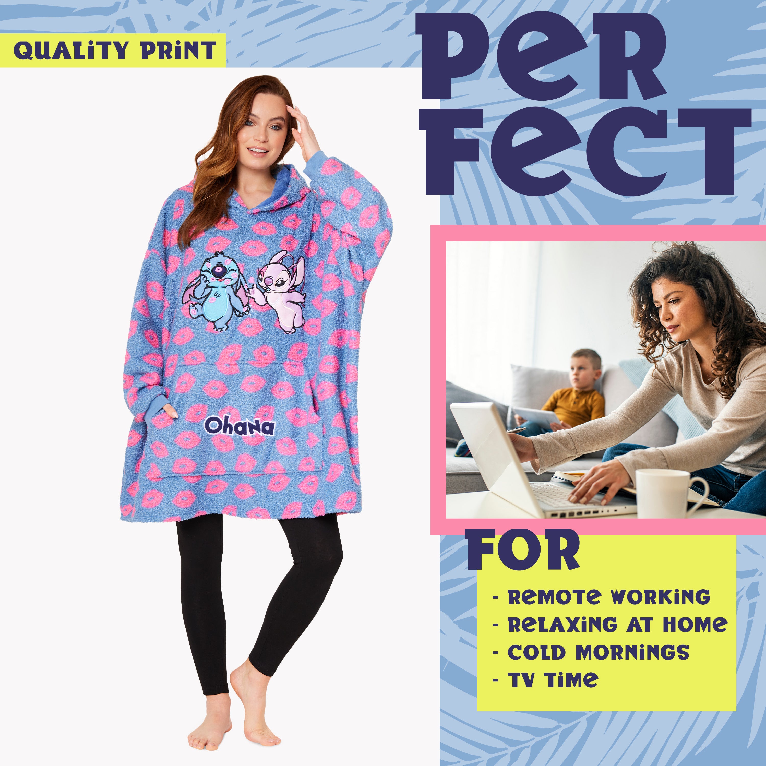 disney-stitch-angel-sweat-plaid-oversize-femme-polaire image 4
