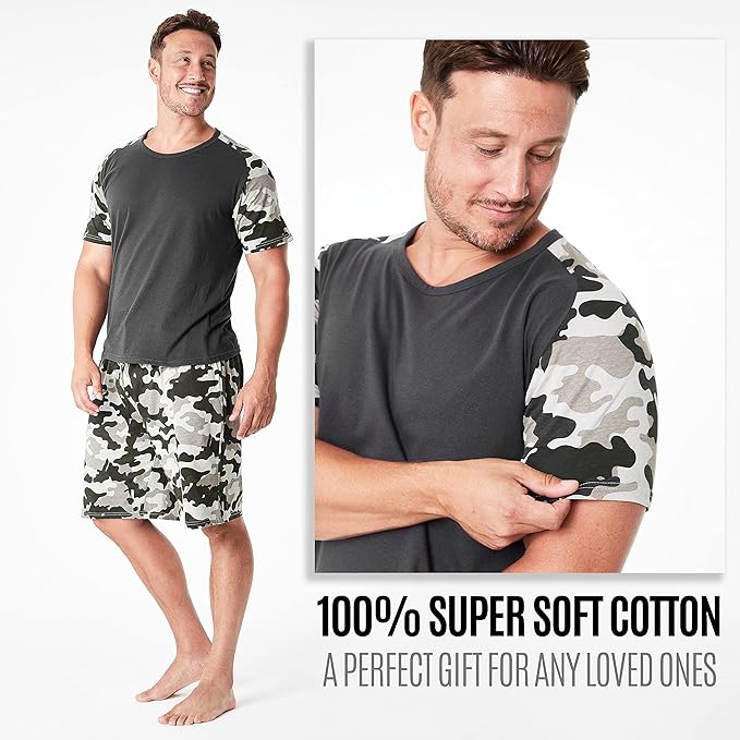 citycomfort-pyjama-short-homme-coton-t-shirt-poches-taille-m image 6