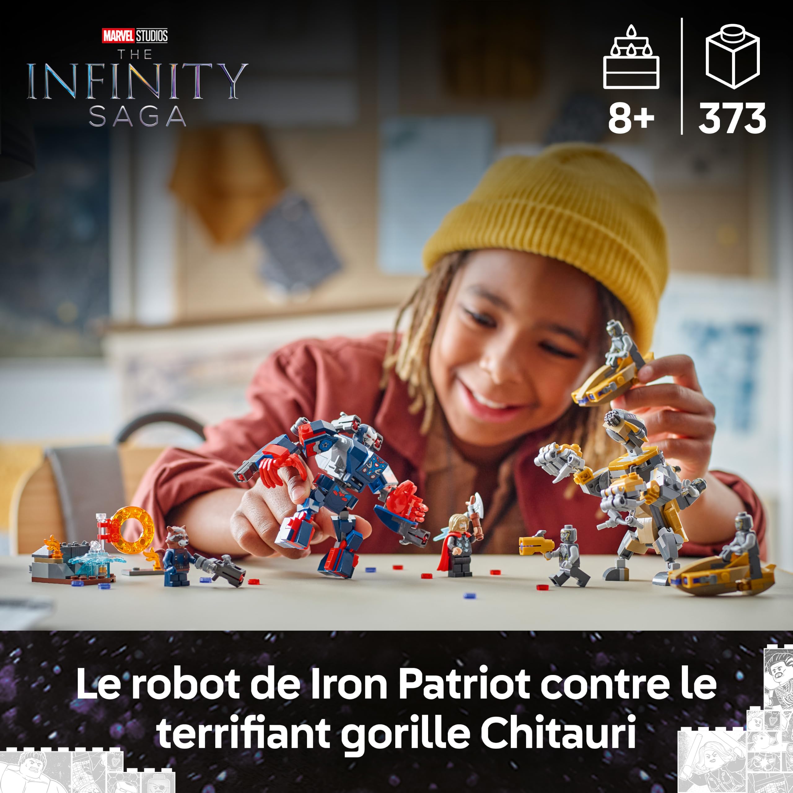 lego-marvel-76322-thor-contre-chitauri-jeu-construction-373-pi-ces image 2
