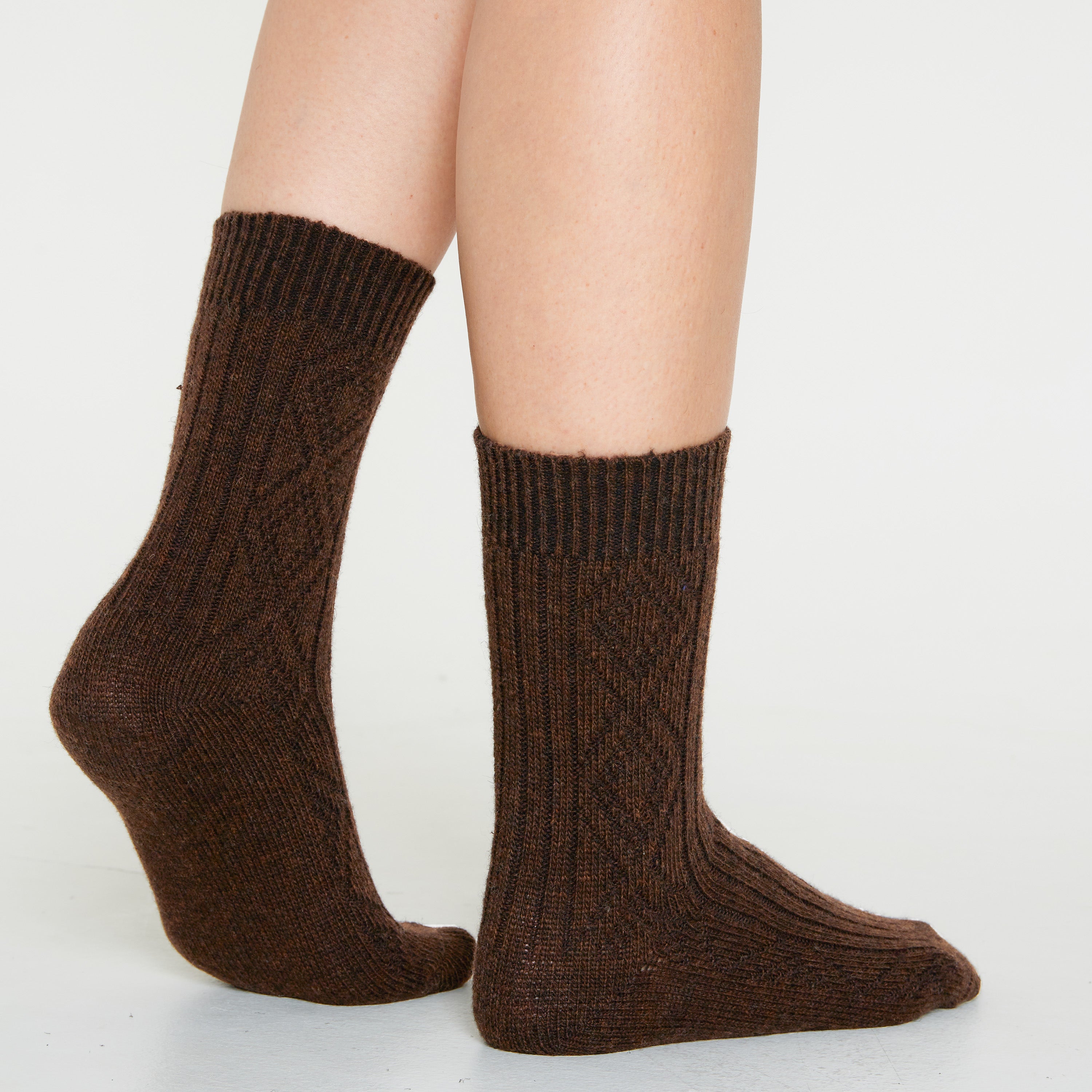 citycomfort-chaussettes-femme-beige-marron-lot-de-2-laine image 5