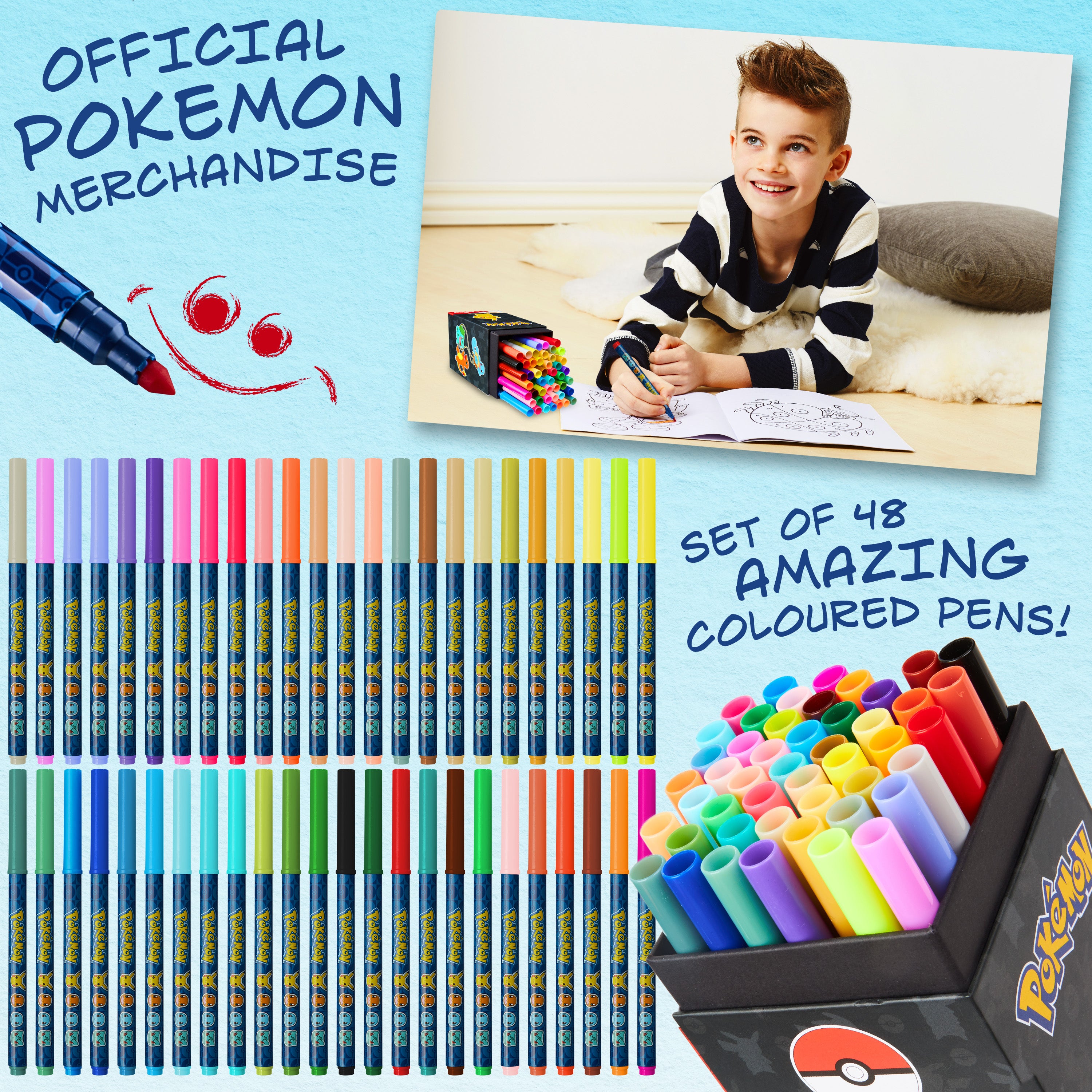 pok-mon-feutres-coloriage-enfant-48-couleurs-lavables image 2