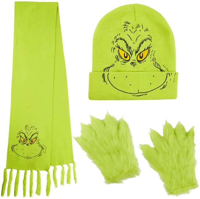 grinch-ensemble-bonnet-charpe-gants-femme-3-pi-ces-vert image 1