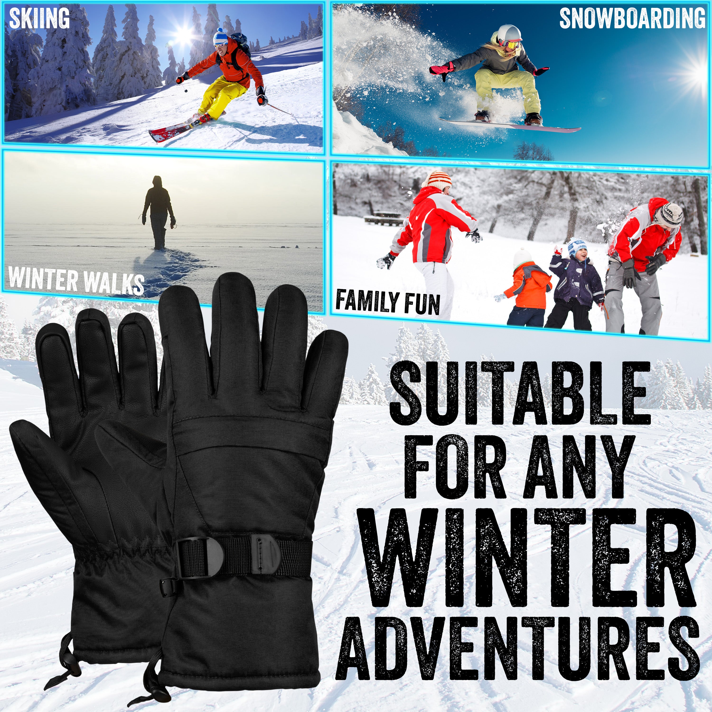 citycomfort-gants-ski-homme-noir-tactiles-doublure-polaire image 7
