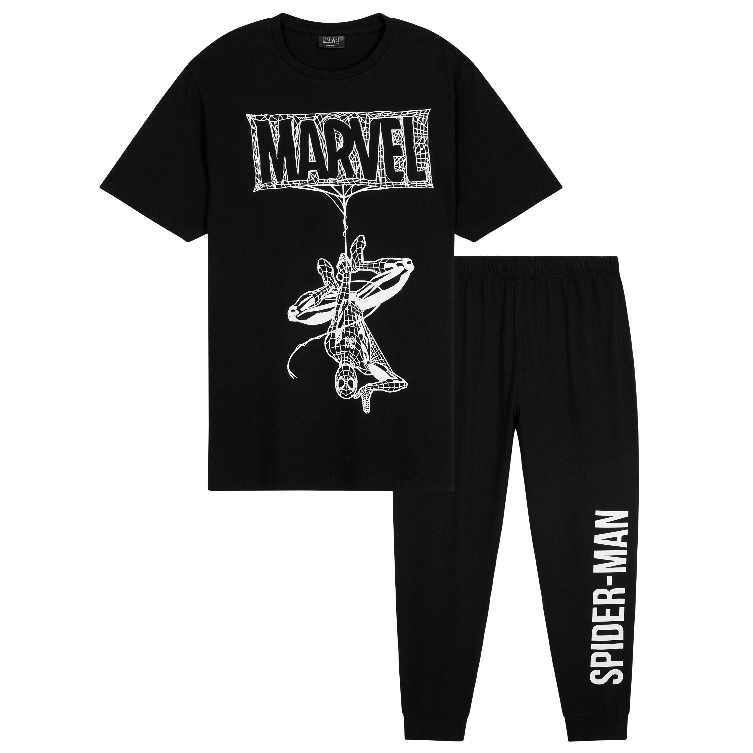 marvel-spiderman-pyjama-homme-t-shirt-pantalon-taille-l image 2