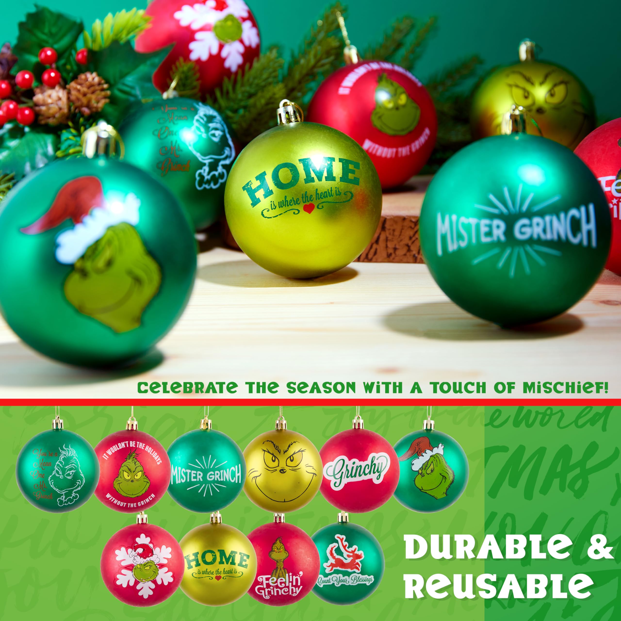 grinch-boules-sapin-no-l-lot-10-d-corations-vertes image 2