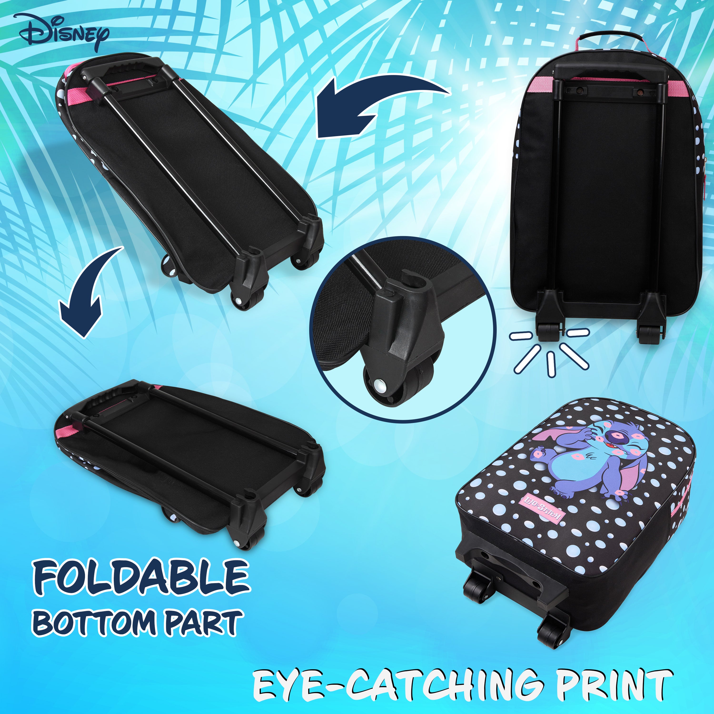 valise-disney-stitch-noir-enfant-cabine-47-cm-roulettes image 6