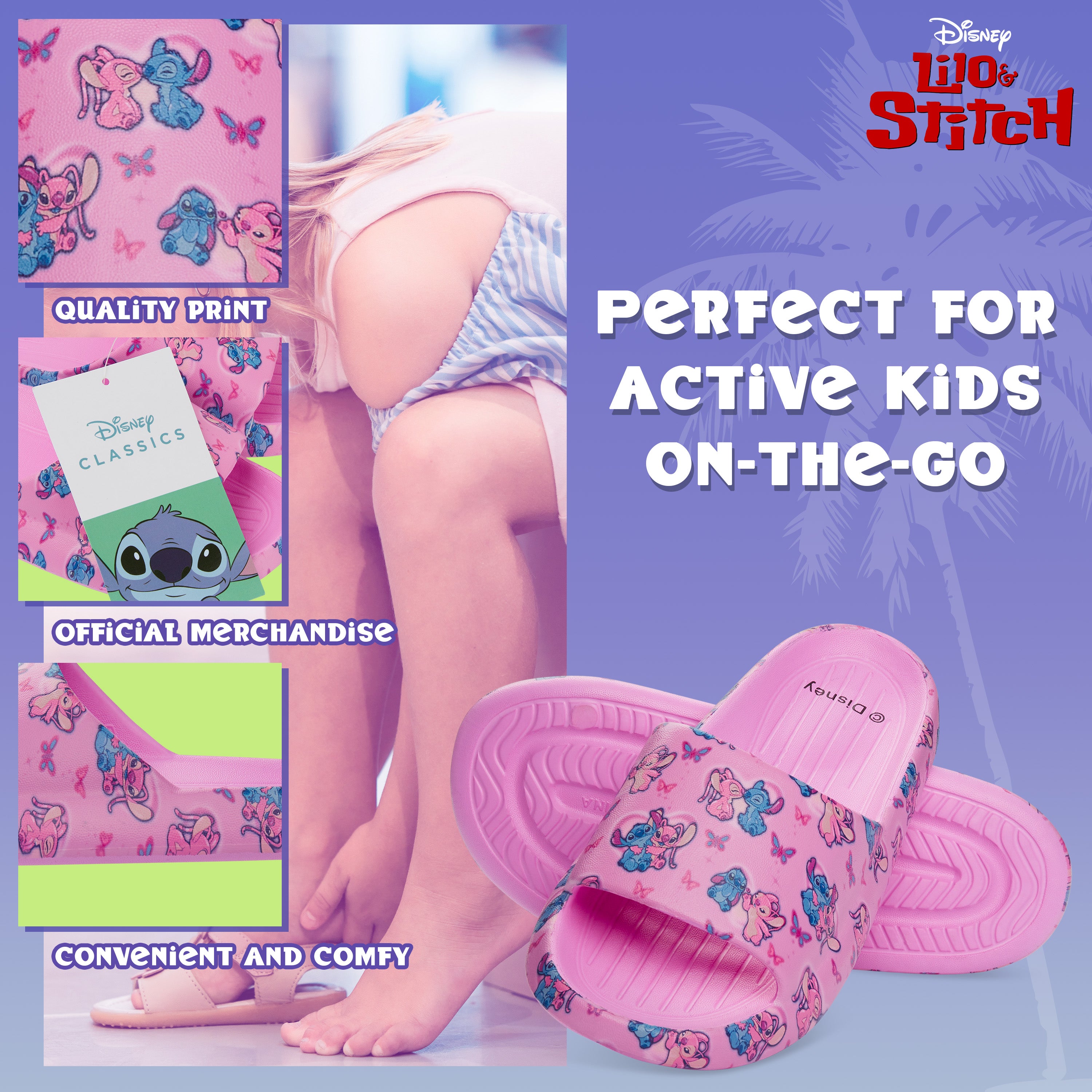 disney-stitch-claquettes-fille-piscine-rose-fuchsia image 4