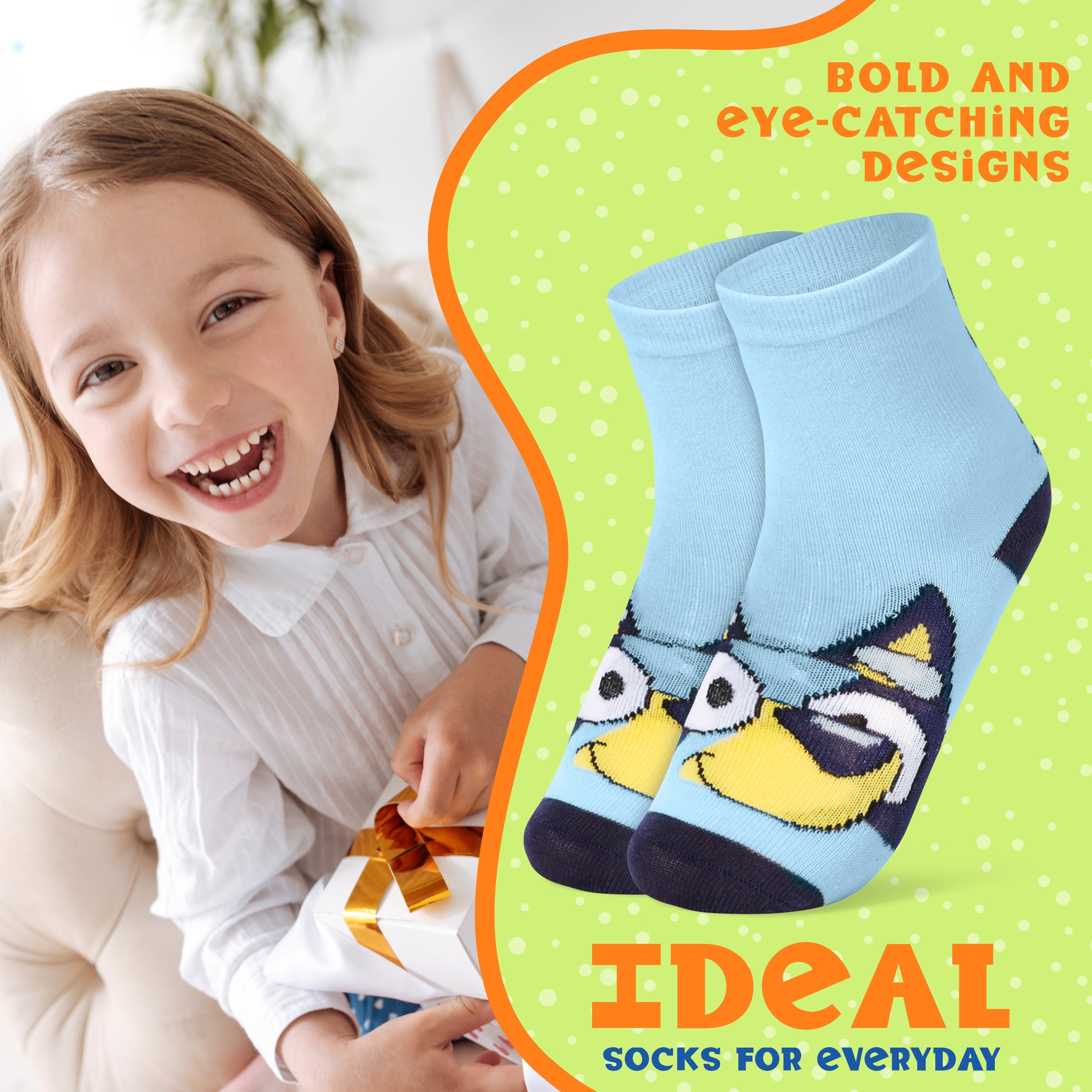 bluey-boys-chaussettes-enfant-bluey-et-bingo-lot-5-coton image 3