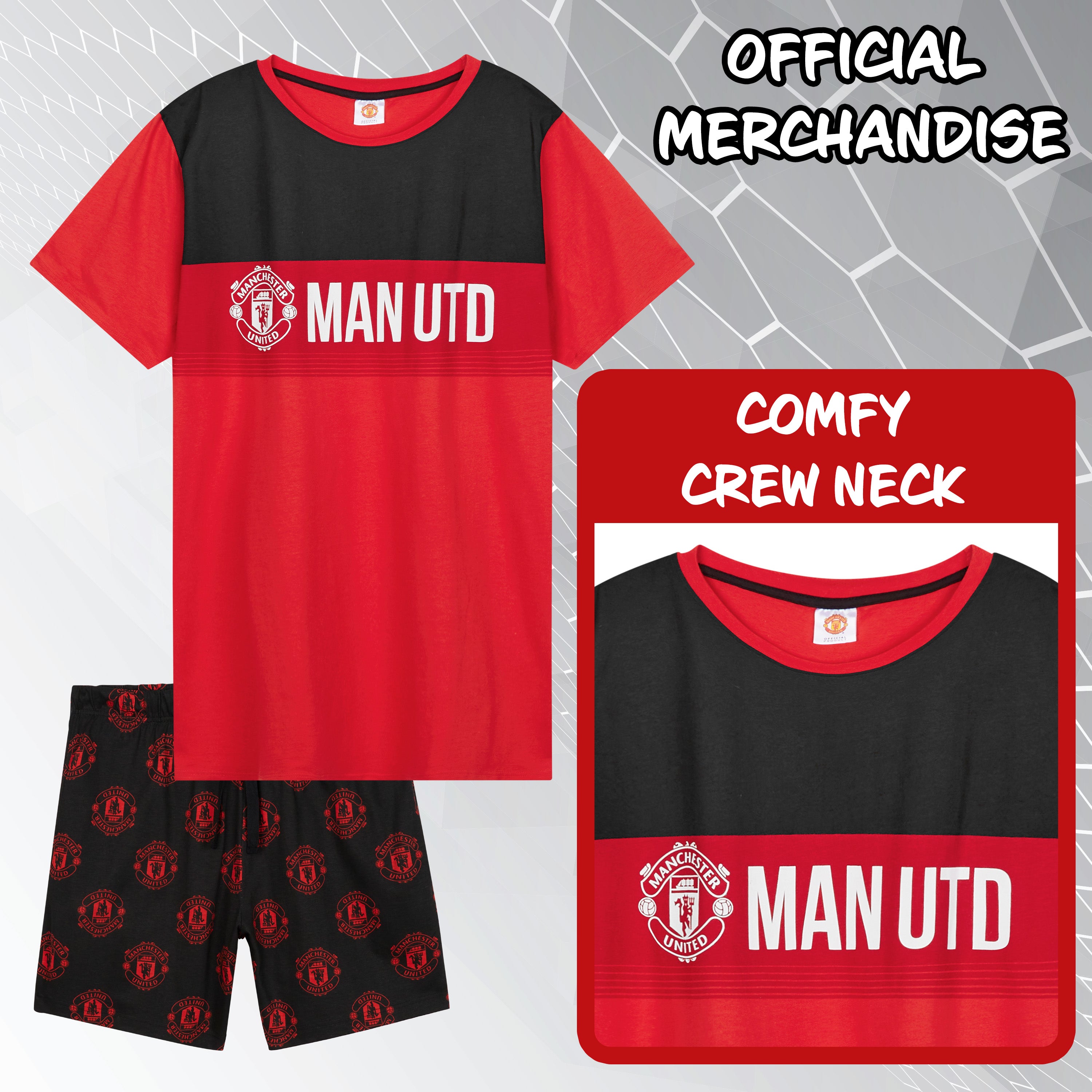 manchester-united-pyjama-homme-court-coton-taille-s-3xl image 5