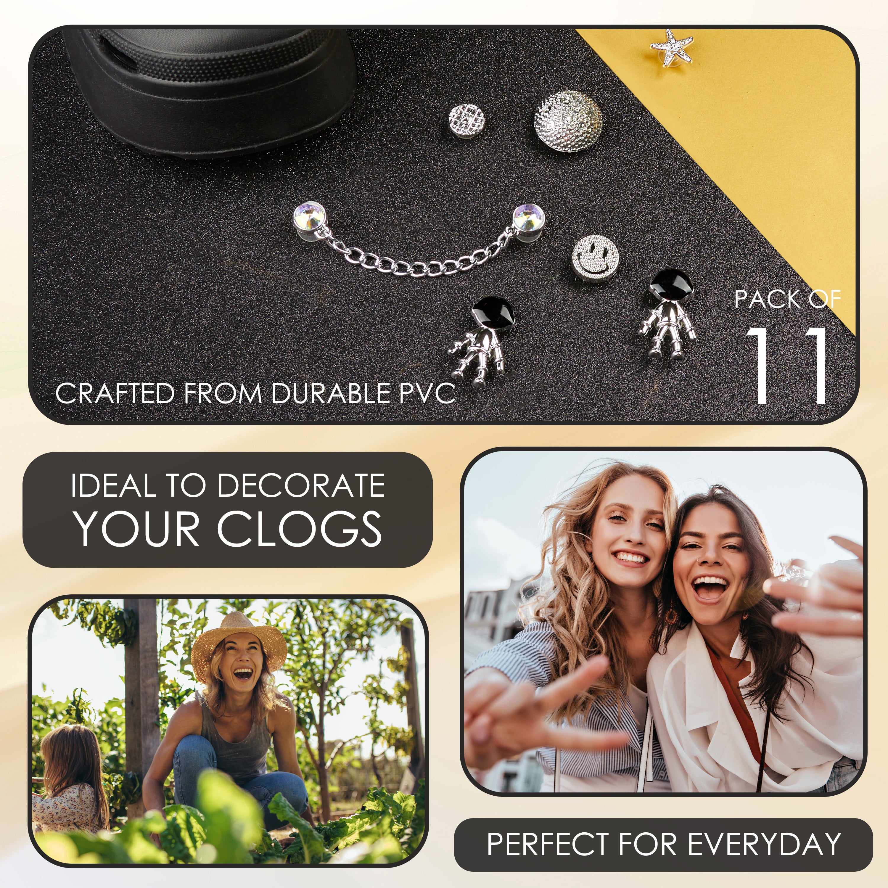 get-trend-citycomfort-charms-sabots-argent-noir-d-coration image 5