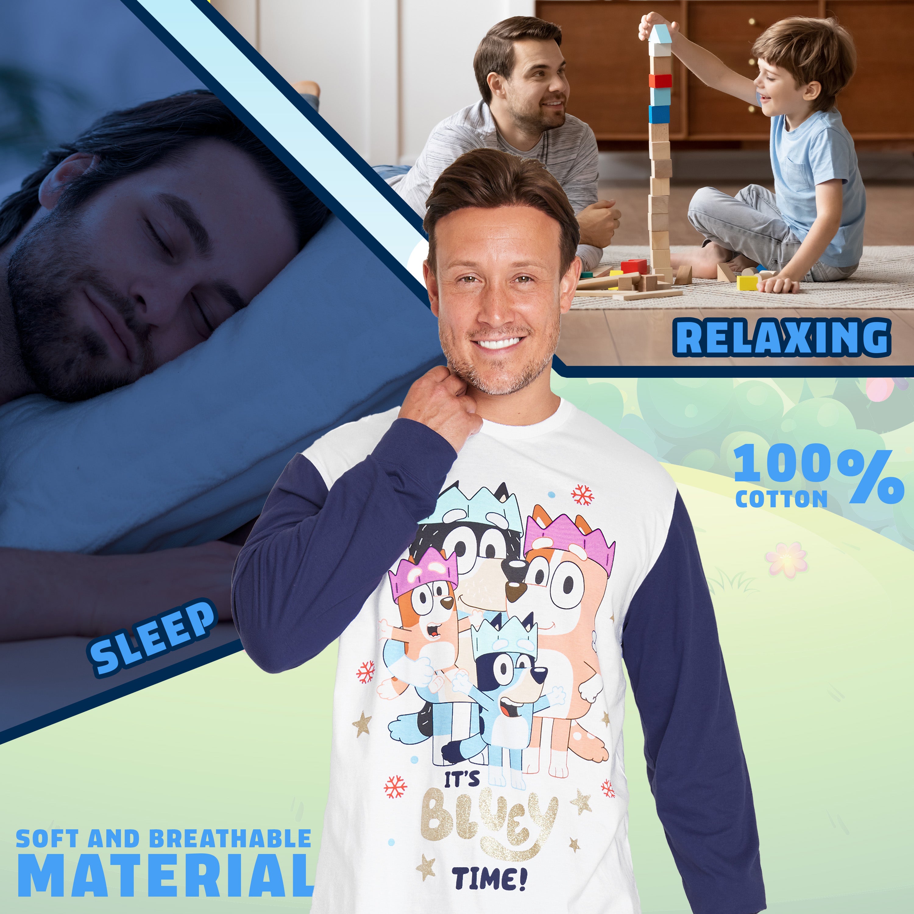 bluey-pyjama-famille-homme-taille-m-coton-no-l image 5