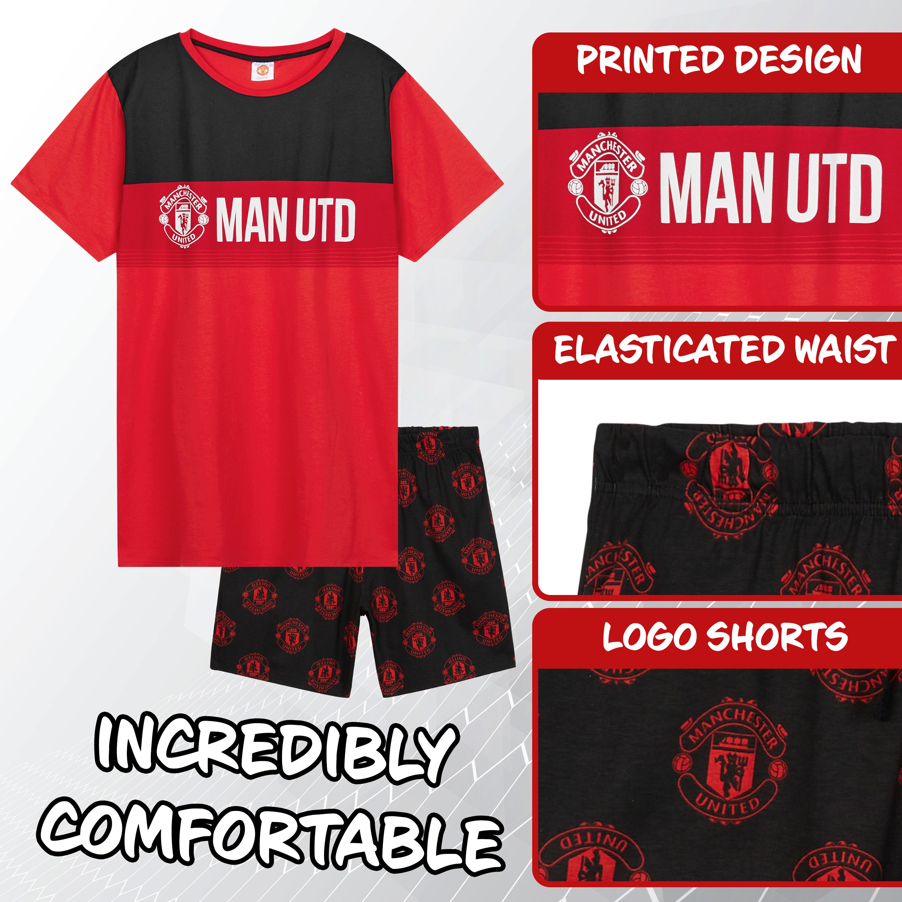 manchester-united-pyjama-homme-court-coton-taille-s-3xl image 3