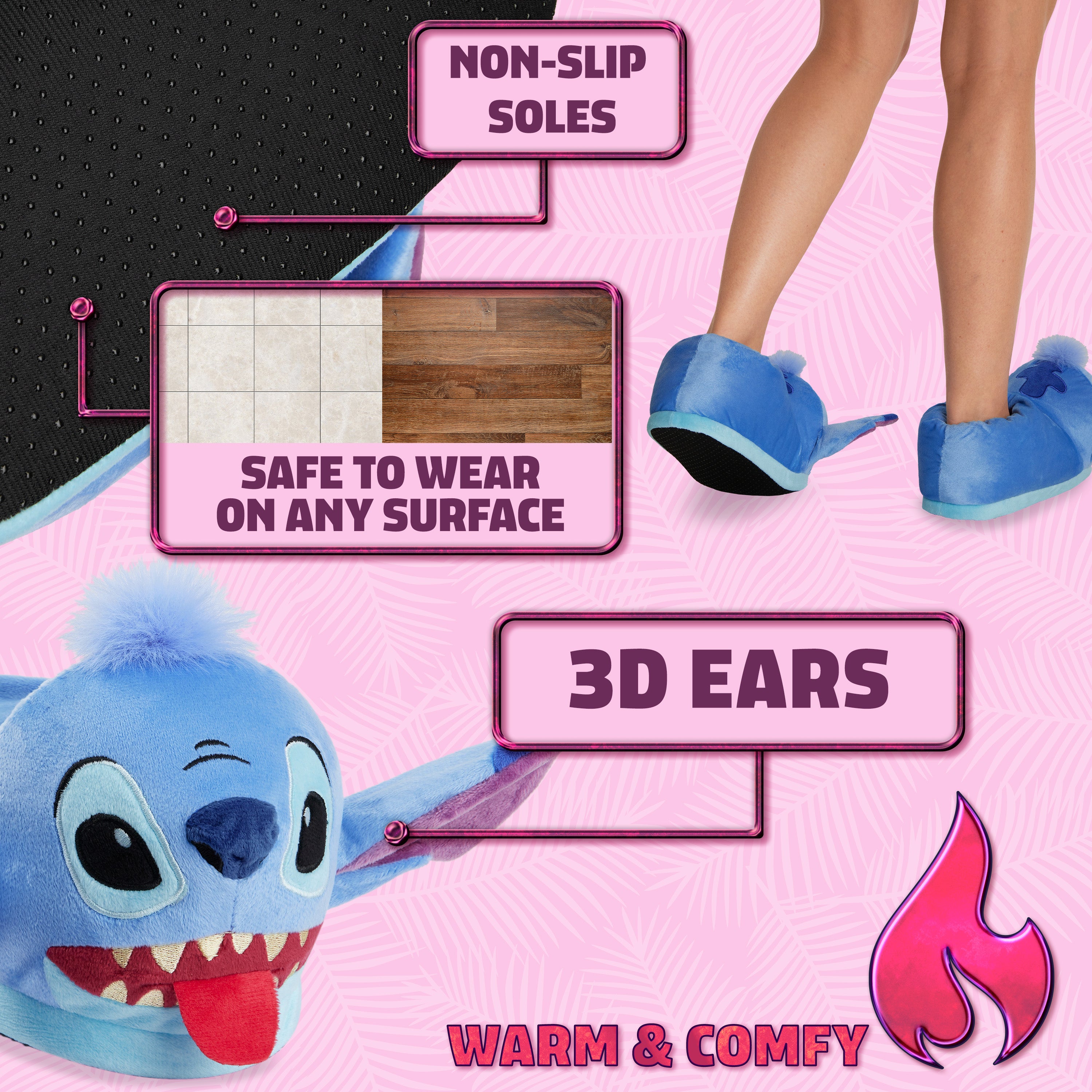 disney-stitch-pantoufle-femme-3d-bleue-chaude-antid-rapante image 4