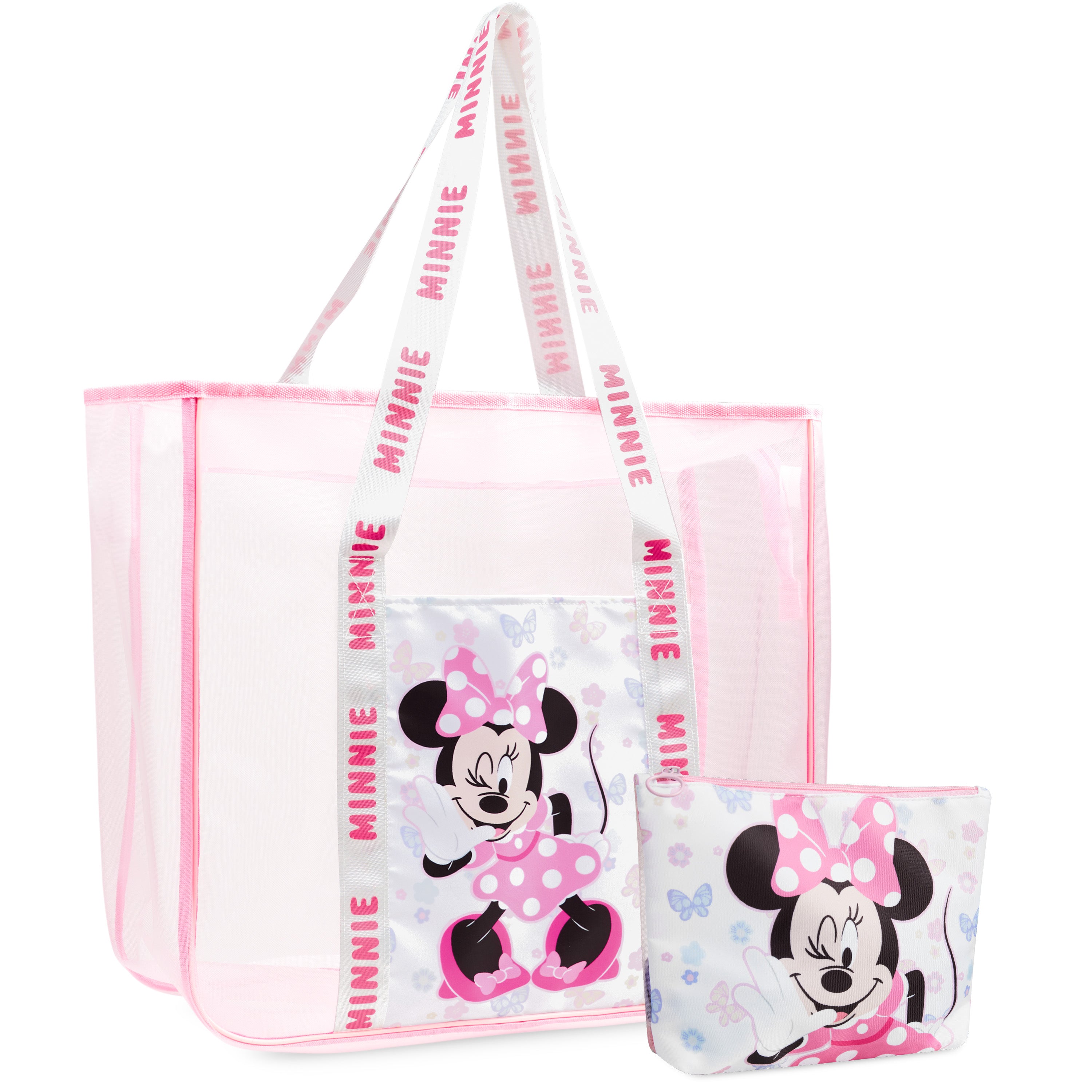 hello-kitty-sac-tote-plage-femme-mesh-zipp-pochette image 1
