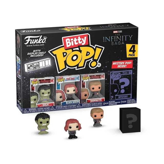funko-bitty-pop-marvel-4-pack-hulk-widow-hawkeye-mystery image 1