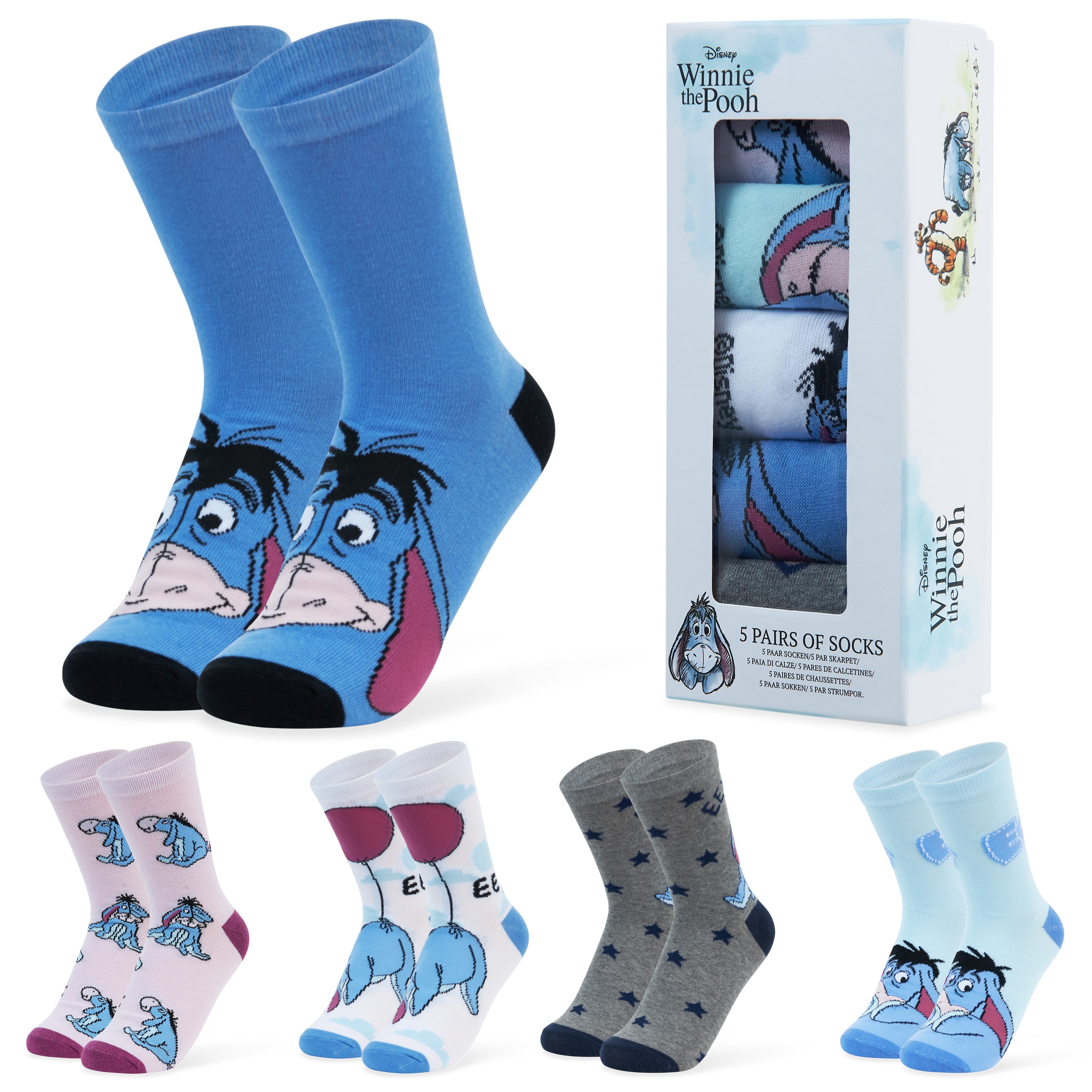 disney-stitch-chaussettes-femme-mi-mollet-lot-de-5 image 1