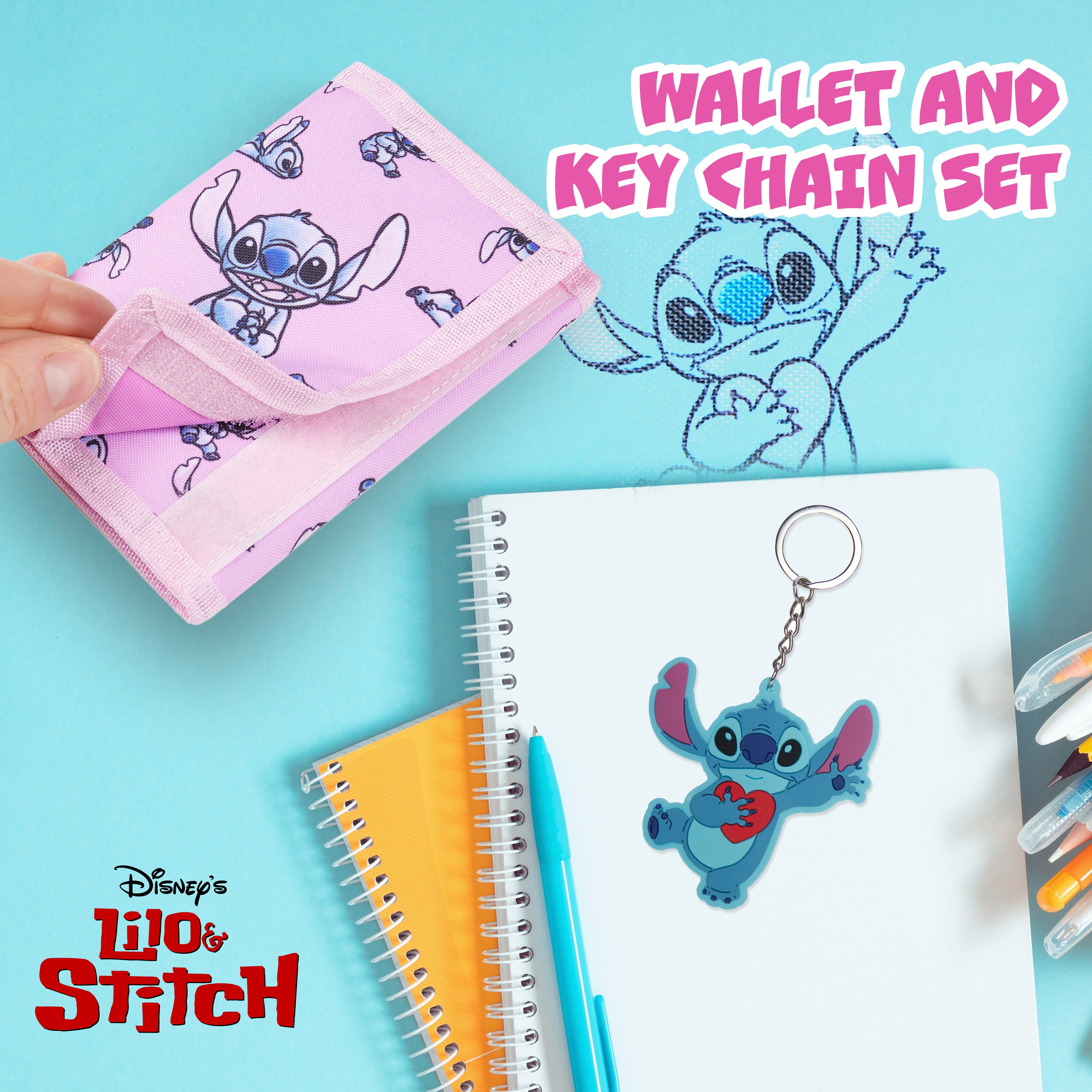 disney-stitch-portefeuille-enfant-rose-porte-cl-s image 4