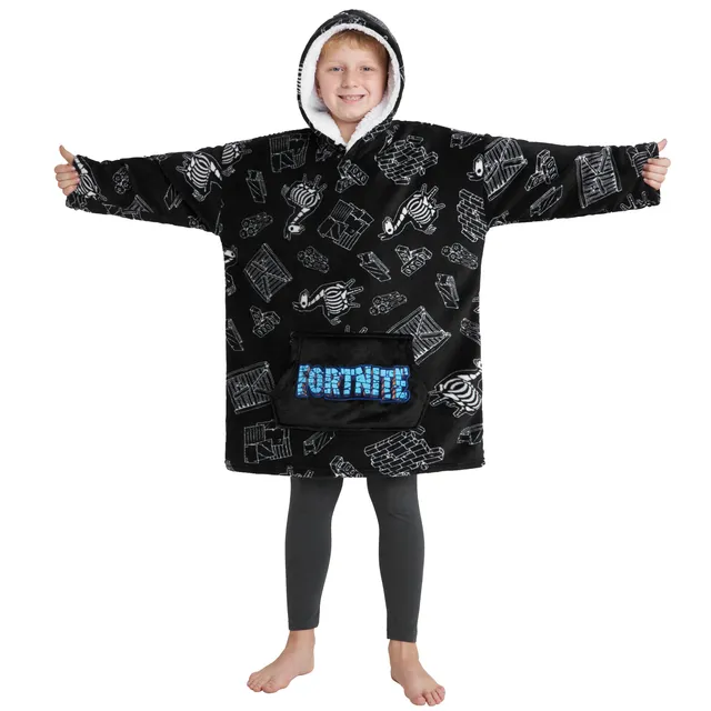 fortnite-plaid-capuche-gar-on-polaire-oversize-chaud image 1