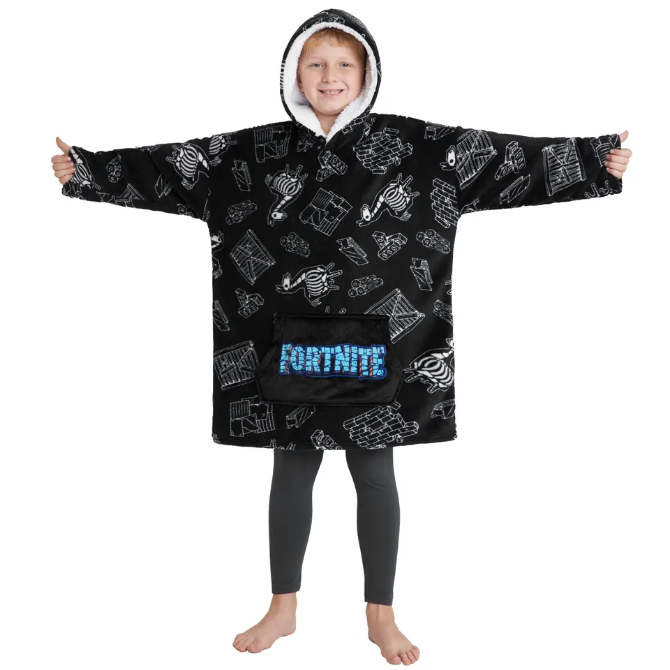 fortnite-plaid-capuche-gar-on-polaire-oversize-chaud image 1