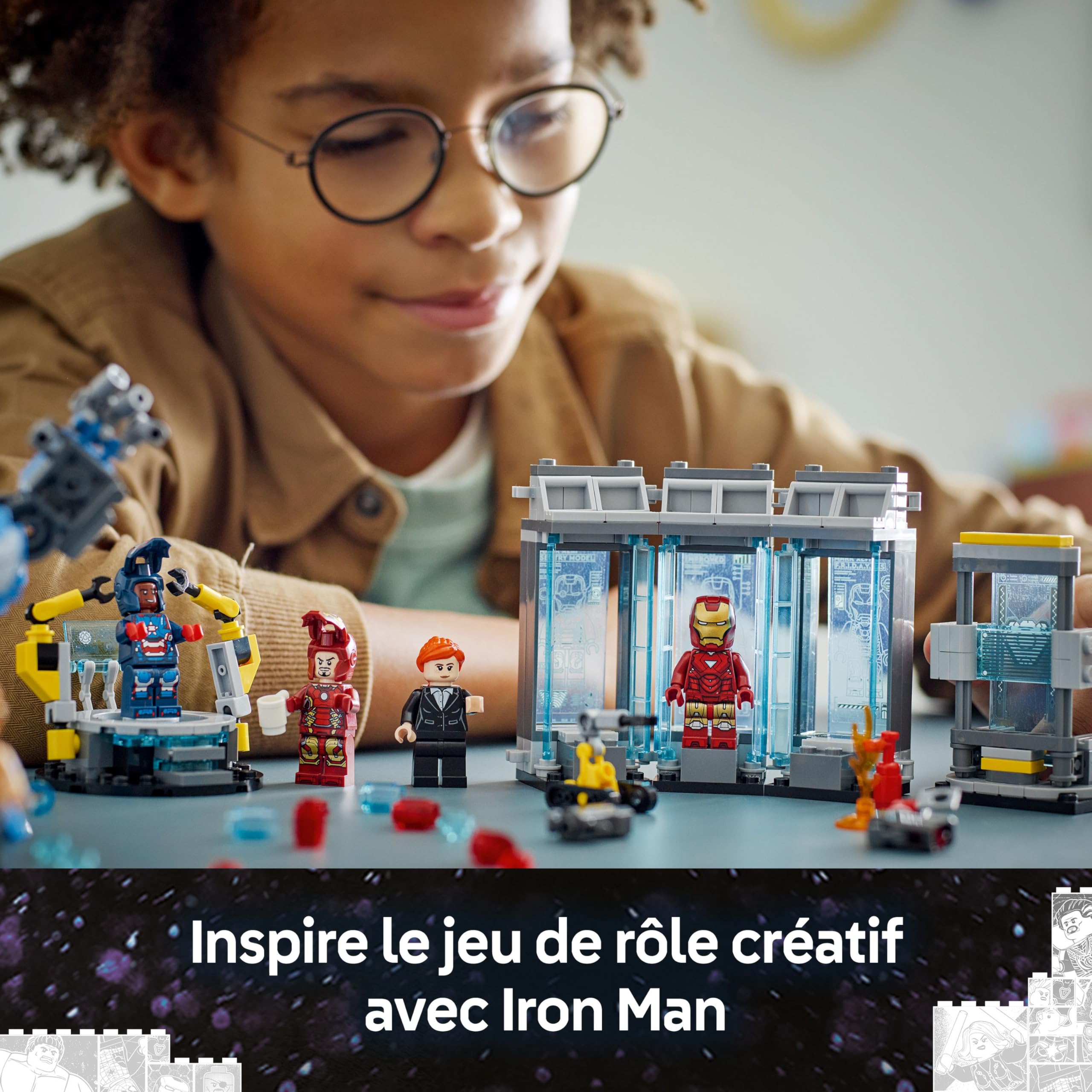 lego-marvel-76315-laboratoire-iron-man-salle-des-armures-8-ans image 6