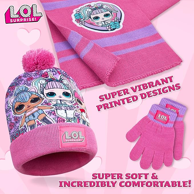 l-o-l-surprise-bonnet-fille-tricot-chaud-gants image 4