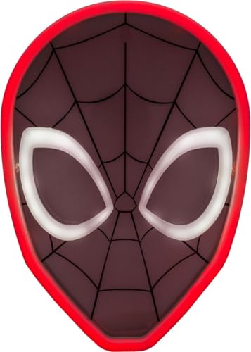 marvel-spiderman-applique-n-on-led-murale-masque-26-cm-rouge image 2