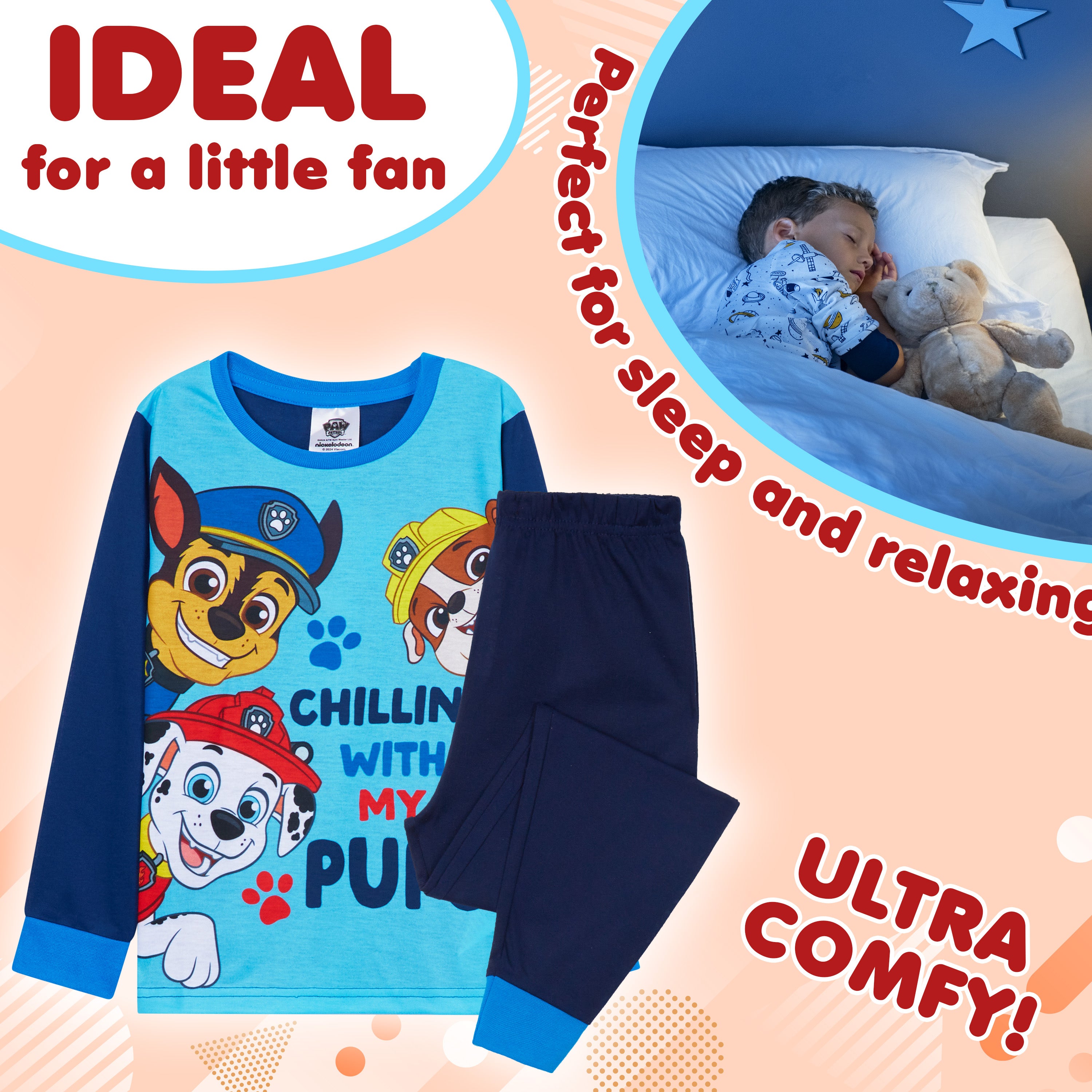 paw-patrol-pyjama-gar-on-long-2-pi-ces-coton-pat-patrouille image 4