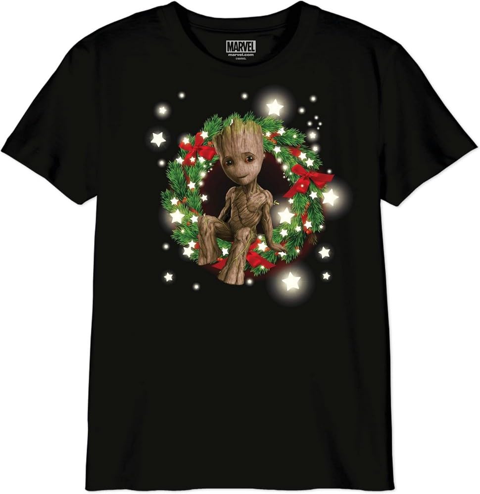 marvel-t-shirt-gar-on-bomarcots179-noir-coton-super-h-ros image 1