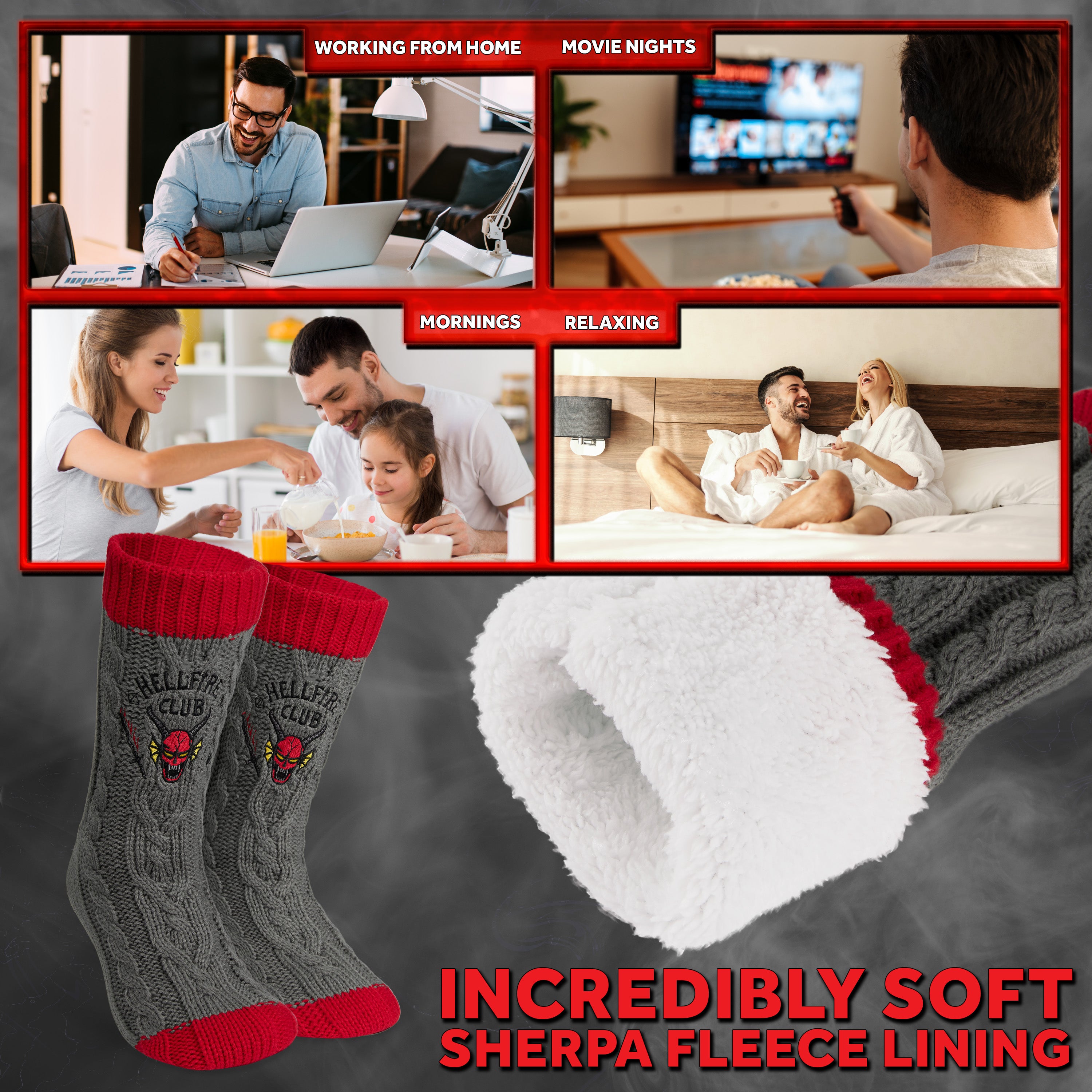stranger-things-chaussettes-pilou-homme-gris-et-rouge image 6