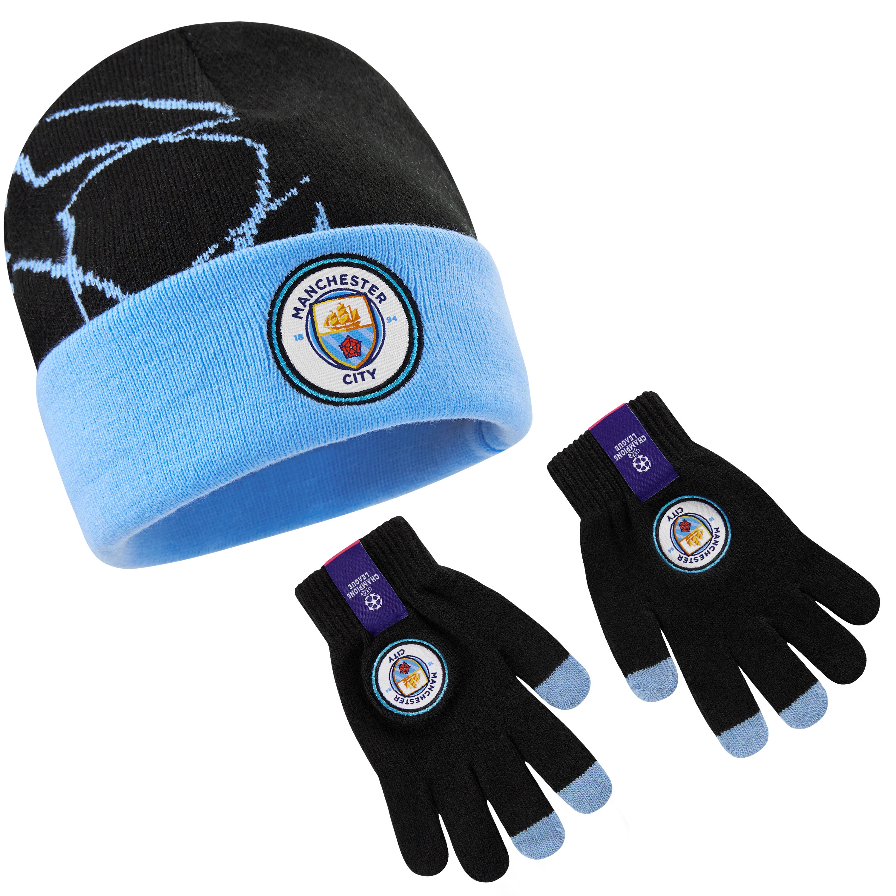 manchester-city-bonnet-gants-gar-on-ensemble-hiver image 1