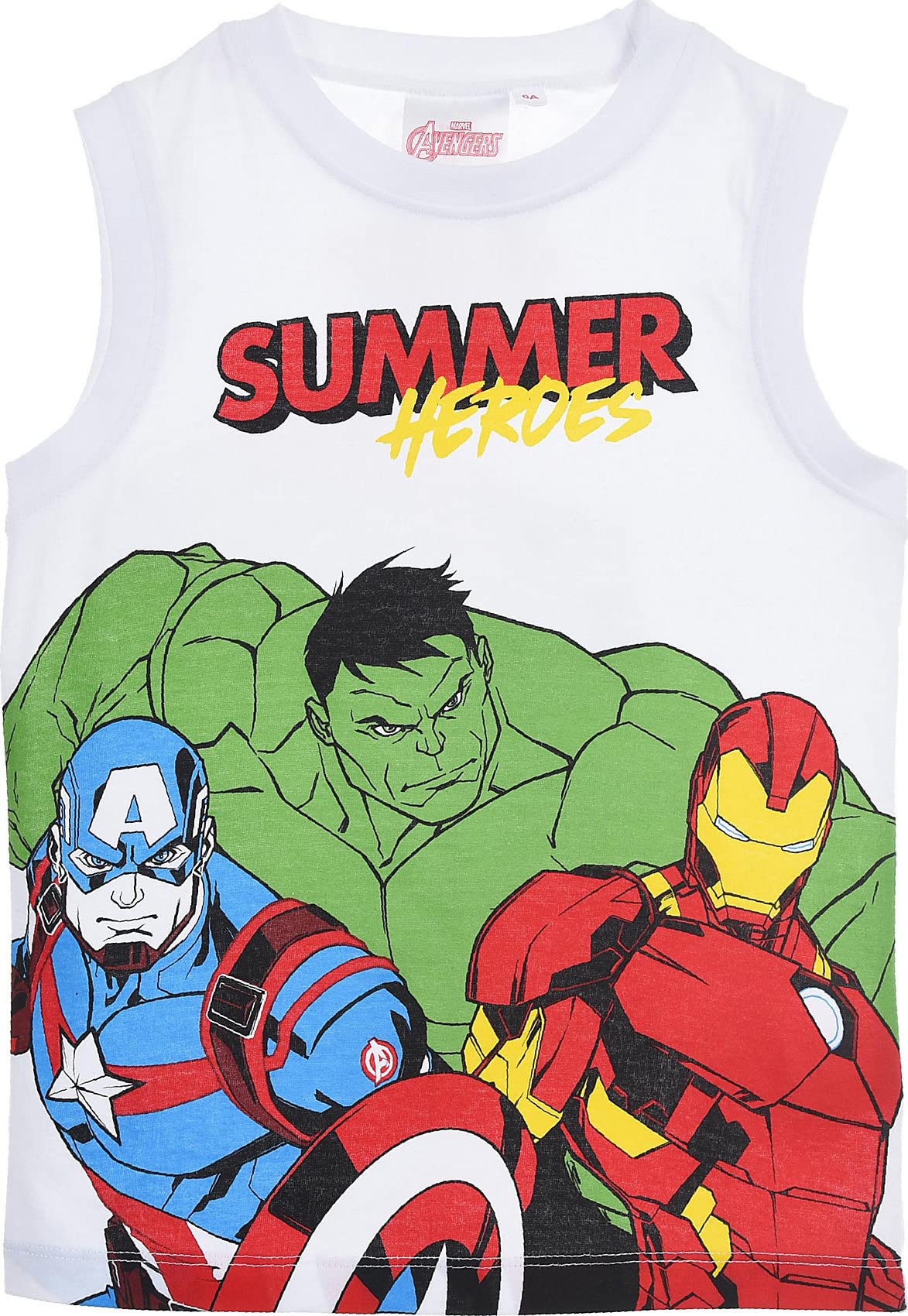 marvel-avengers-t-shirt-sans-manches-gar-on-4-ans-rouge-coton image 5