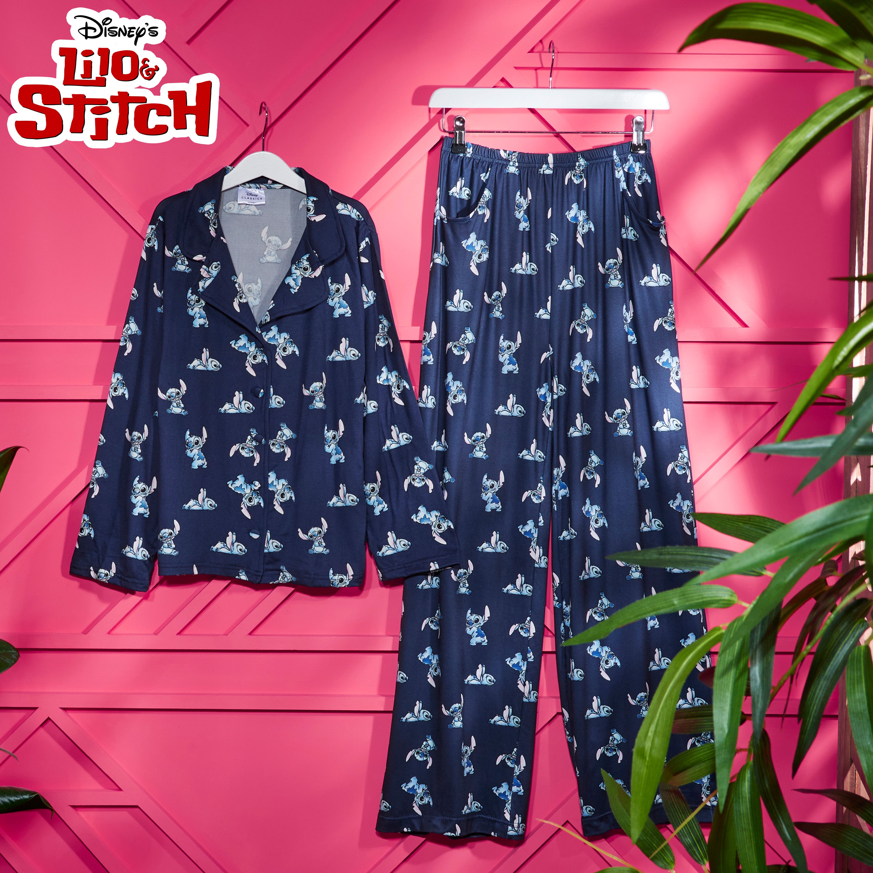 disney-stitch-pyjama-fille-long-2-pi-ces-bleu-marine-7-8-ans image 2
