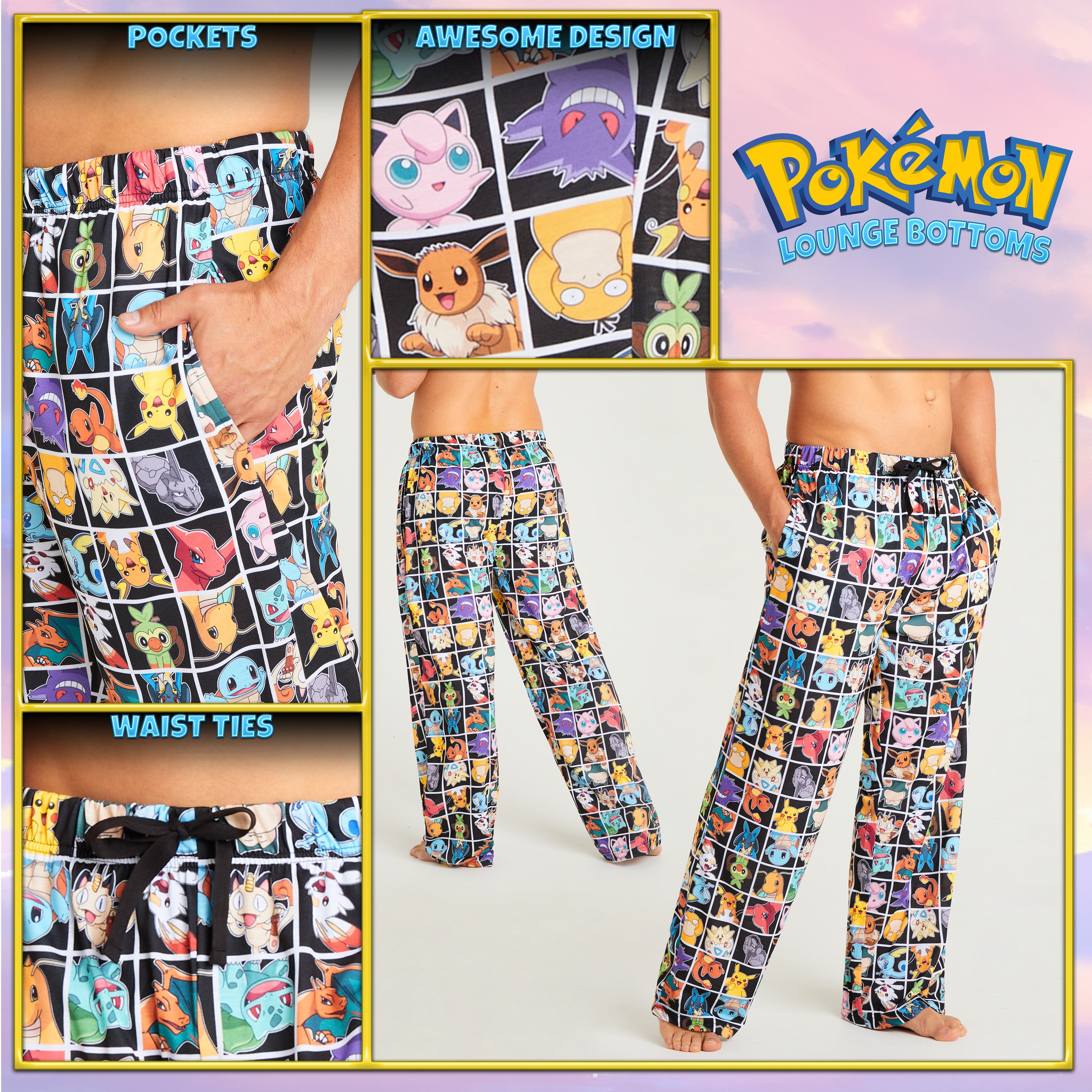 pokemon-men-bas-pyjama-homme-pantalon-nuit-s-3xl image 4