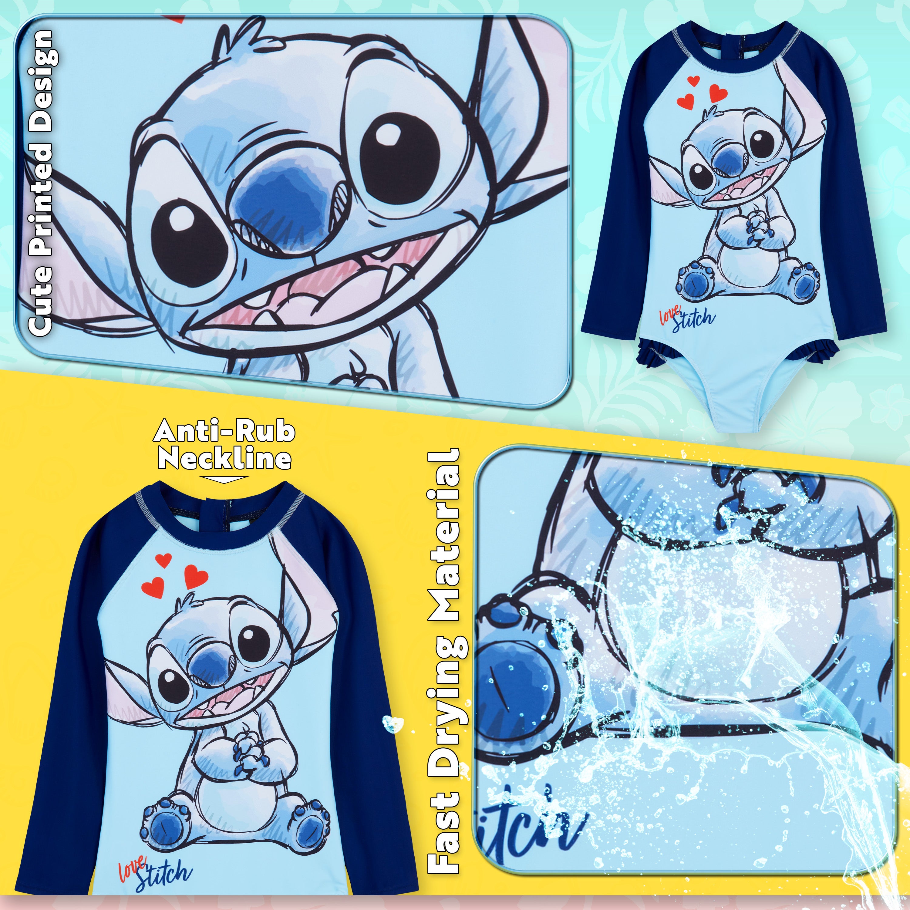 disney-maillot-de-bain-fille-1-pi-ce-stitch-7-8-ans image 5