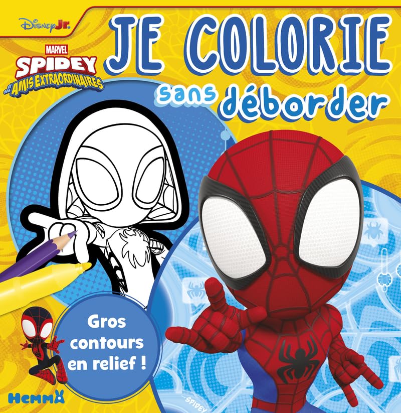 marvel-spidey-je-colorie-sans-d-border-livre-coloriage-3-ans-relief image 3