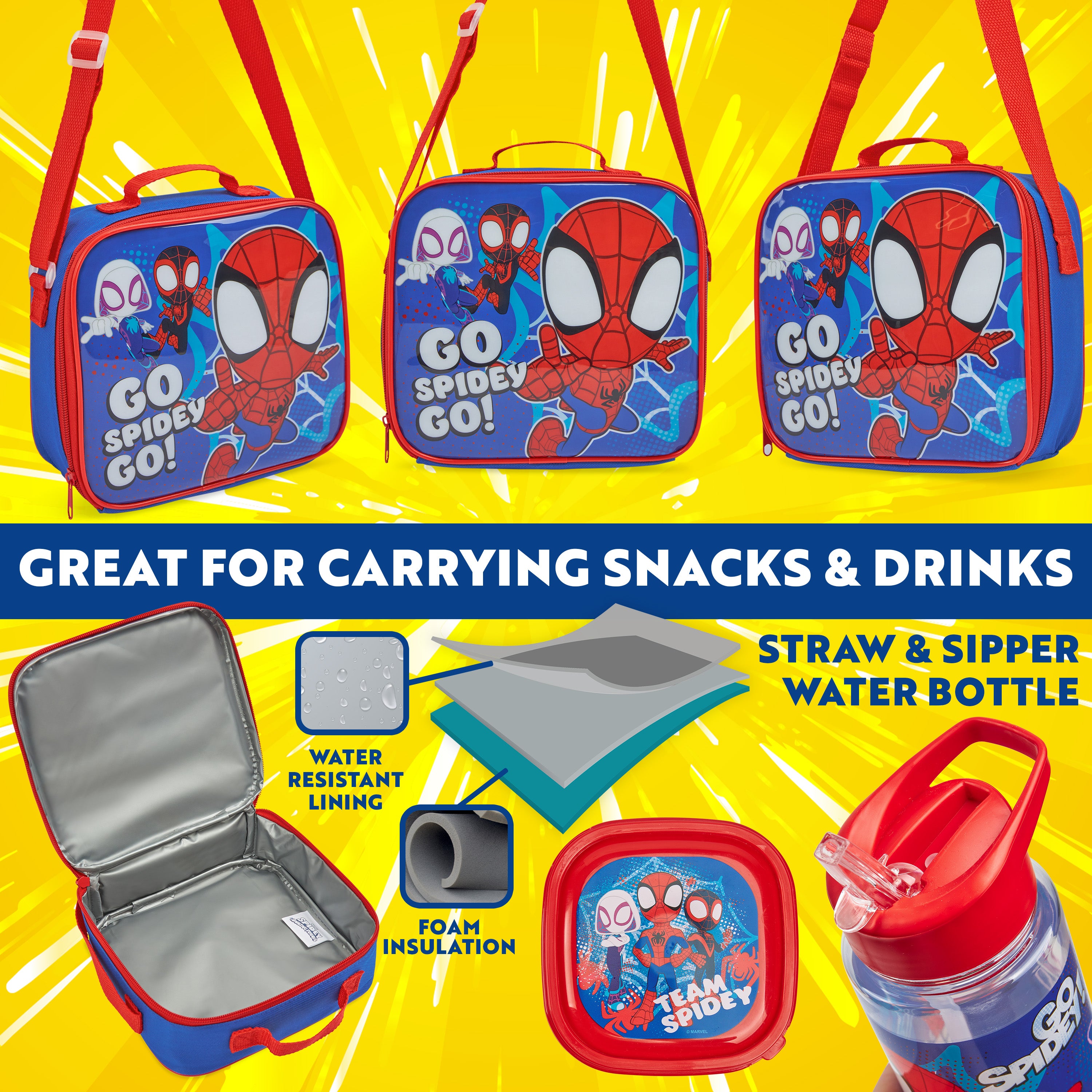 marvel-spidey-set-go-ter-enfant-3-pcs-sac-isotherme image 3