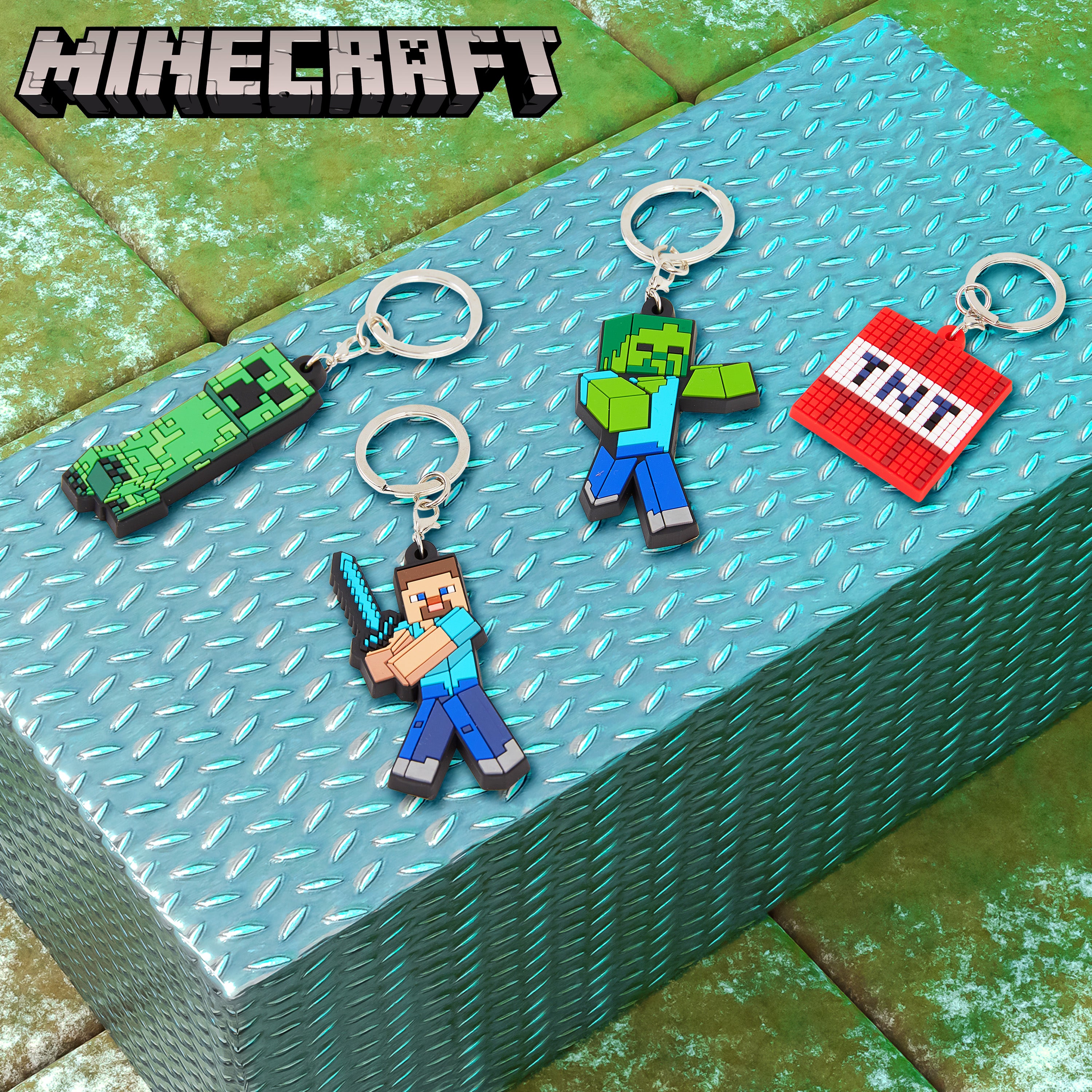 minecraft-set-bracelets-porte-cl-s-enfant-silicone-4-pi-ces image 3