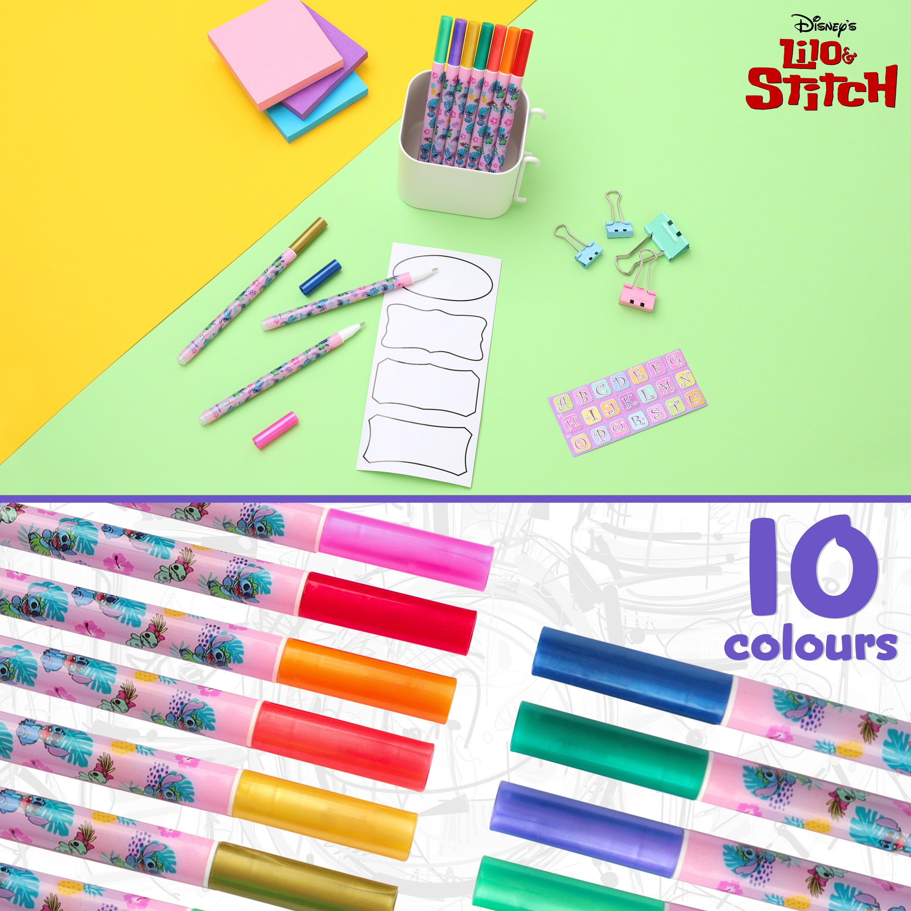 disney-stitch-stylos-gel-paillet-s-lot-de-10-couleurs image 6