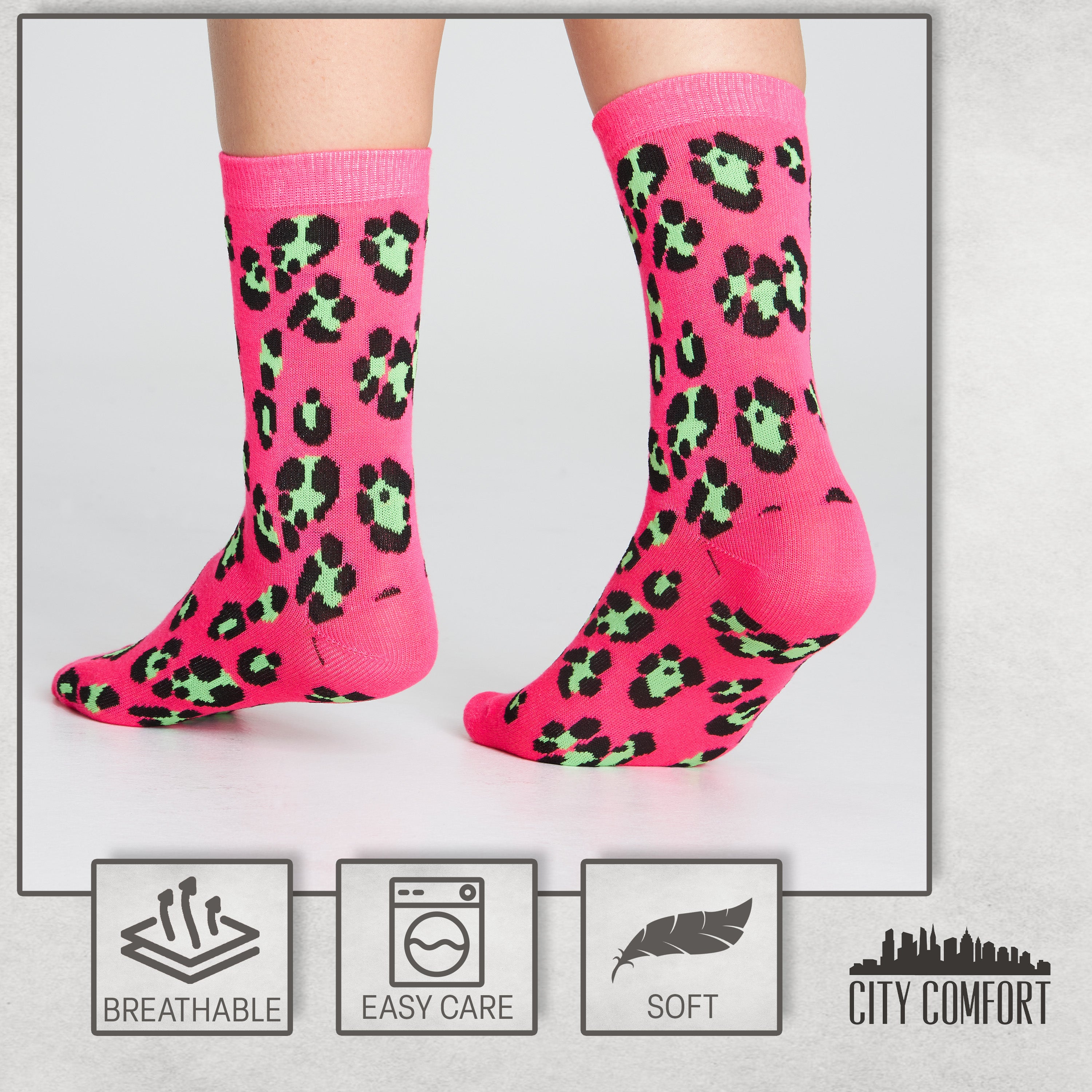 citycomfort-chaussettes-fantaisie-femme-lot-5-paires-motifs image 6