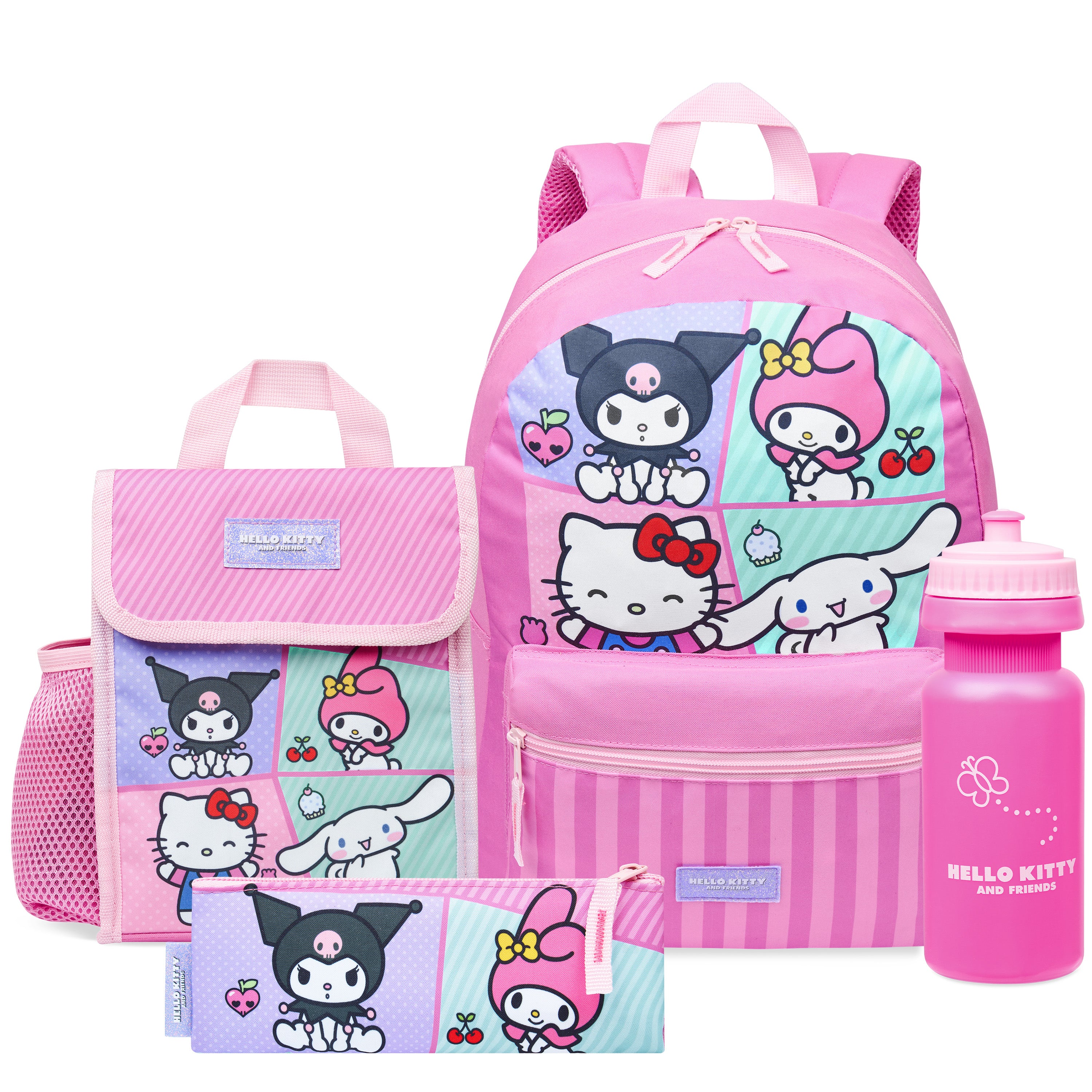 hello-kitty-sac-cole-fille-set-4-pi-ces-cartable-kawaii image 1