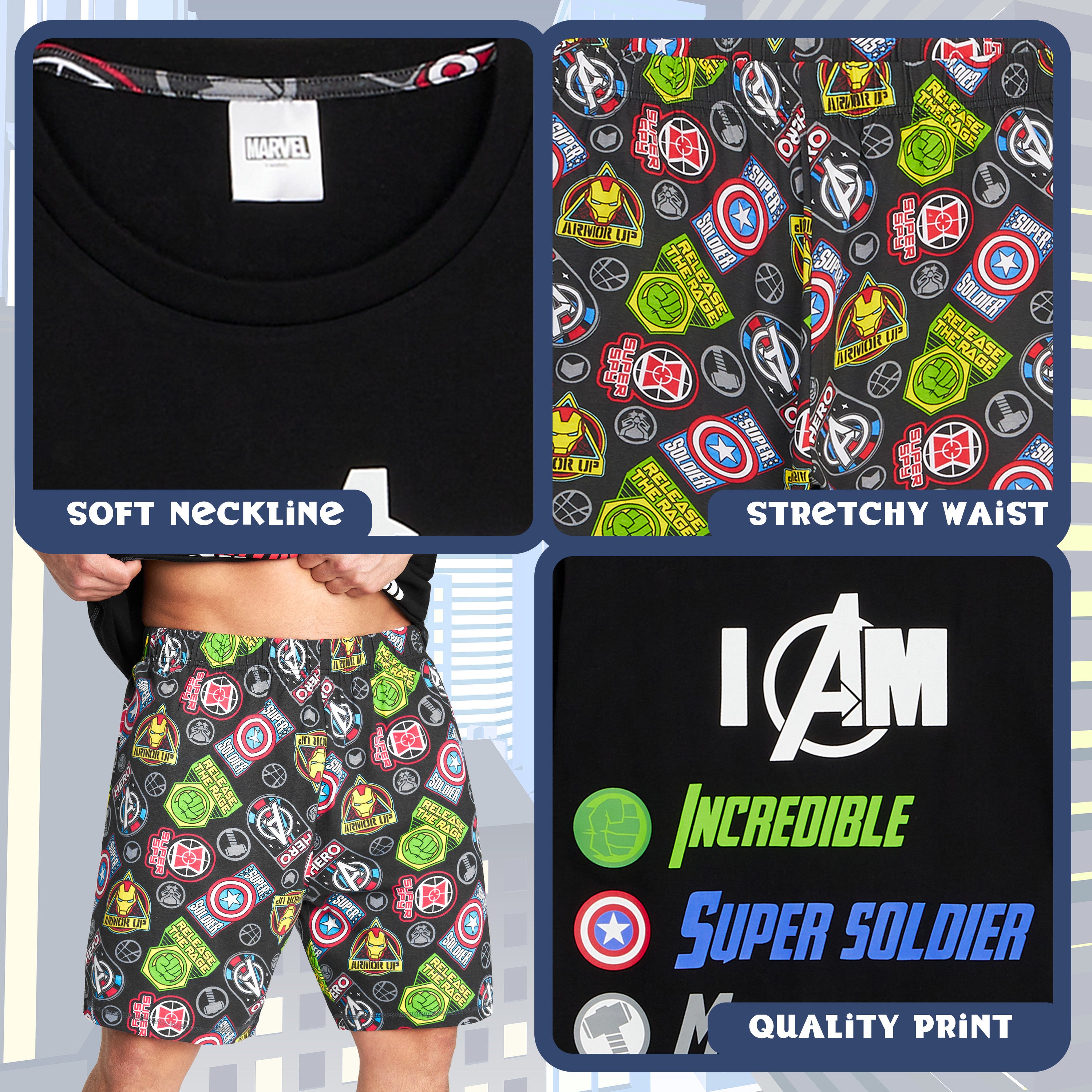 get-trend-men-pyjama-avengers-homme-manches-courtes-taille-l image 4