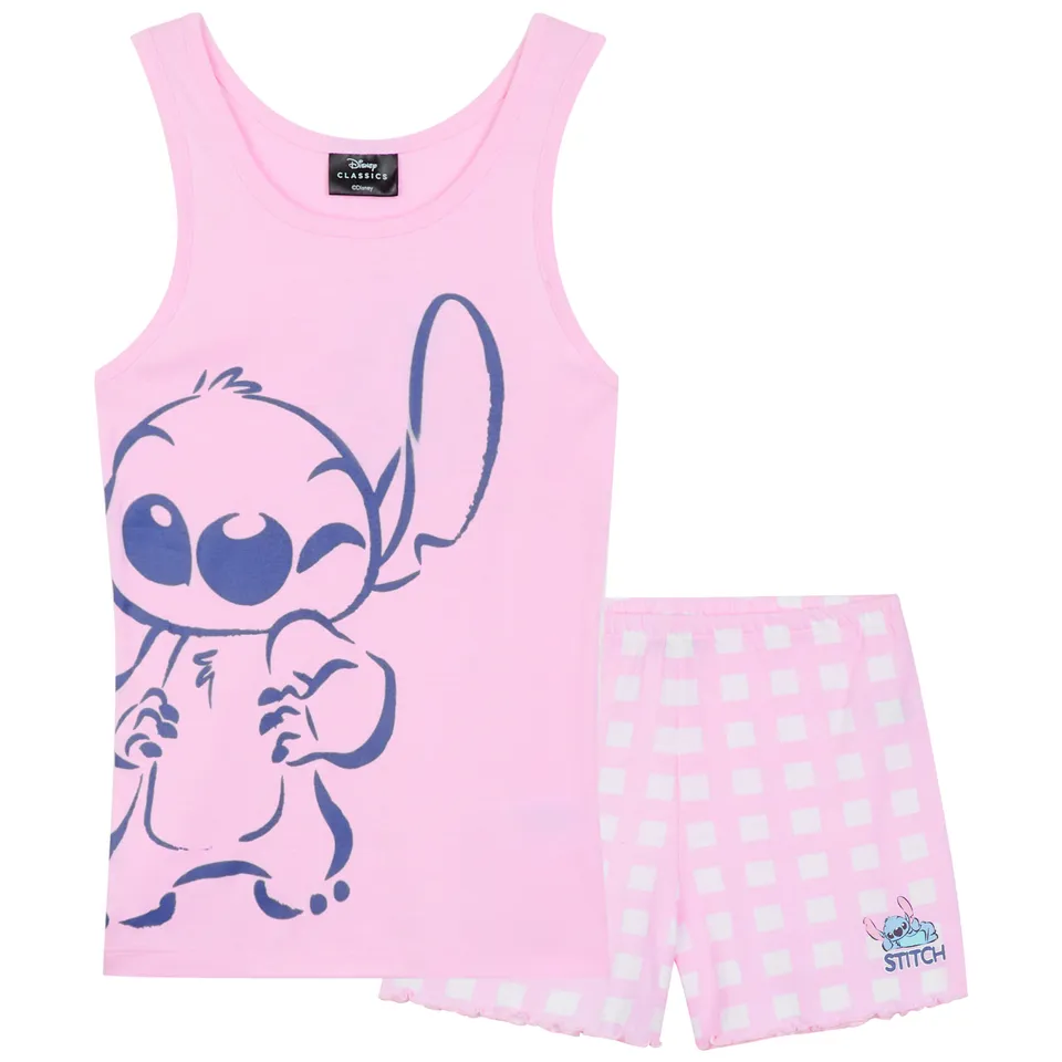 disney-stitch-pyjama-short-fille-2-pi-ces-coton-9-10-ans image 1