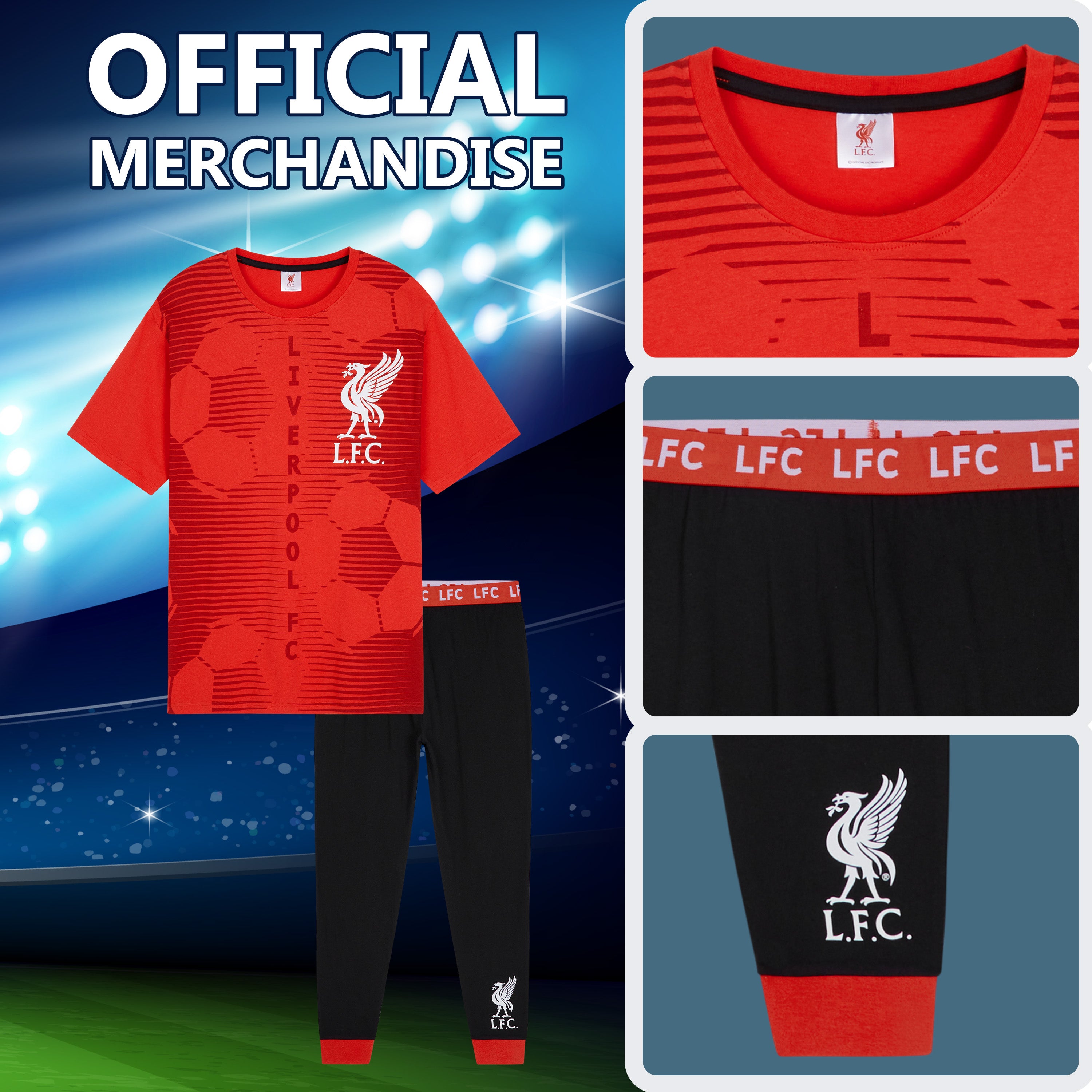 liverpool-fc-pyjama-homme-2-pi-ces-100-coton-taille-m image 5