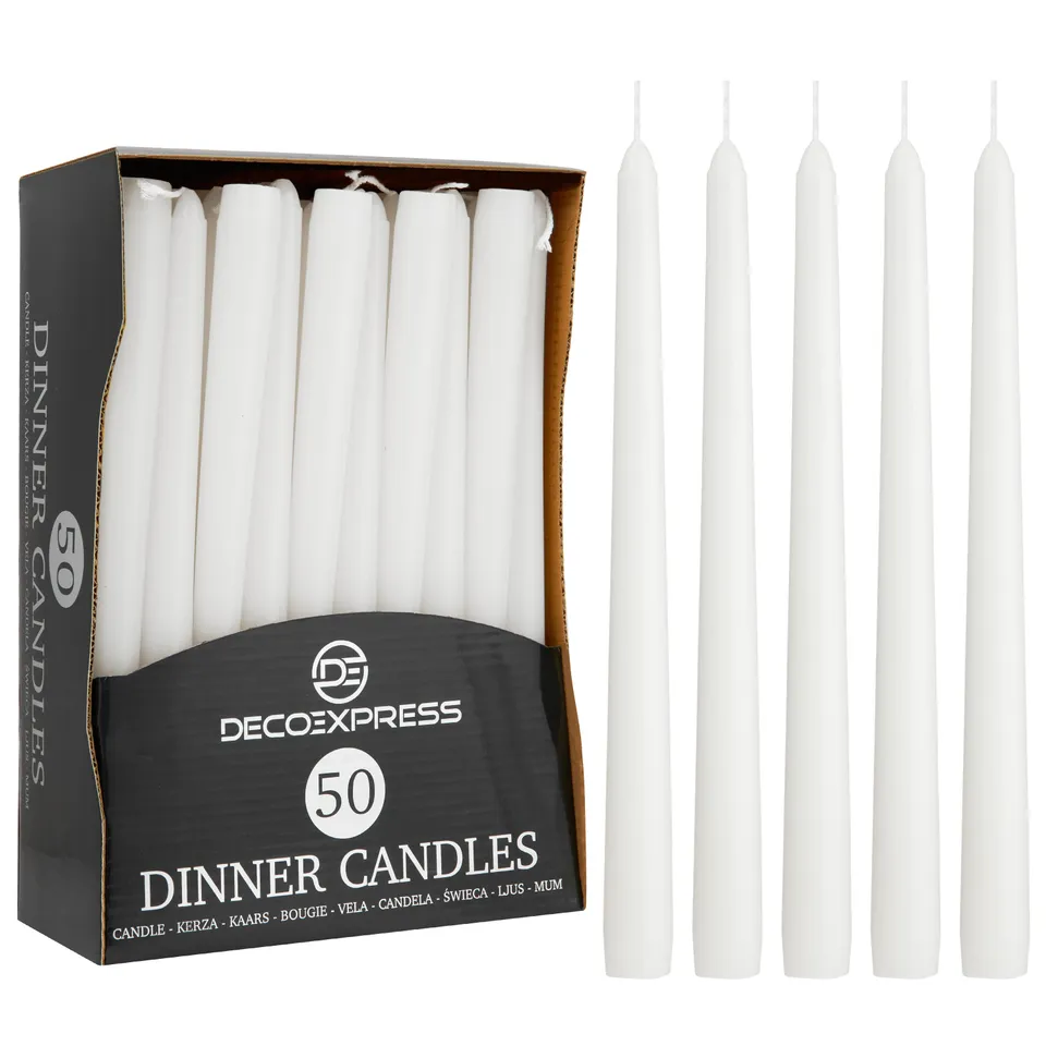 get-trend-deco-express-bougies-d-ner-blanches-lot-50 image 1