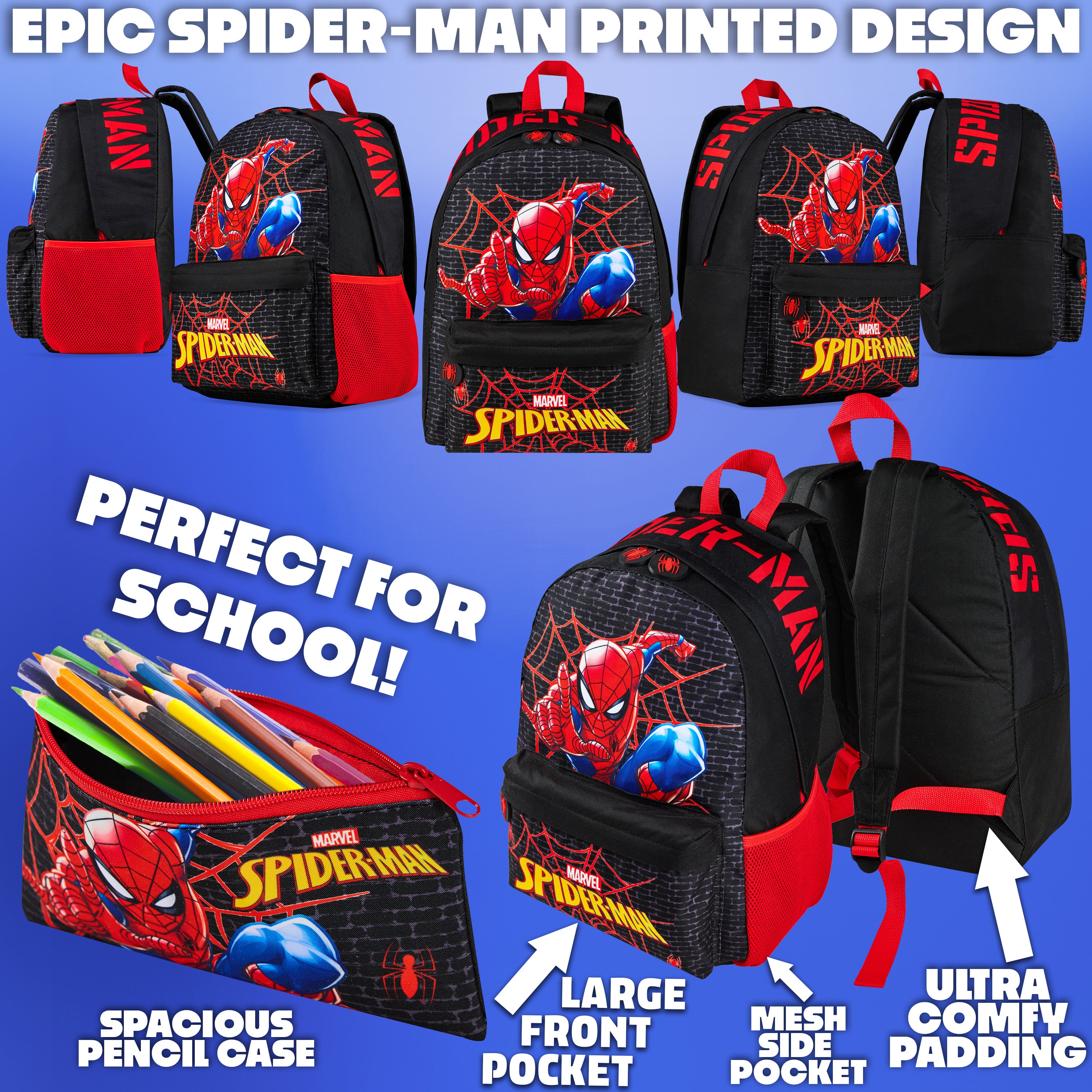 marvel-spiderman-set-4-pi-ces-sac-dos-cole-gourde-400ml image 5